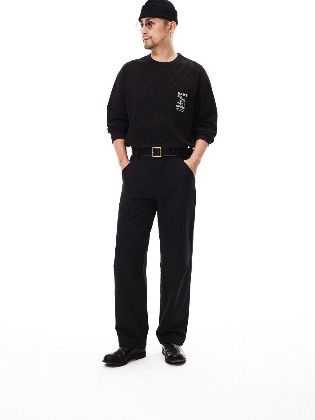 SUPERTOFU Classic Black Minimalist Adjustable Fit Unisex Two Sizes 103Cm 110Cm Belts