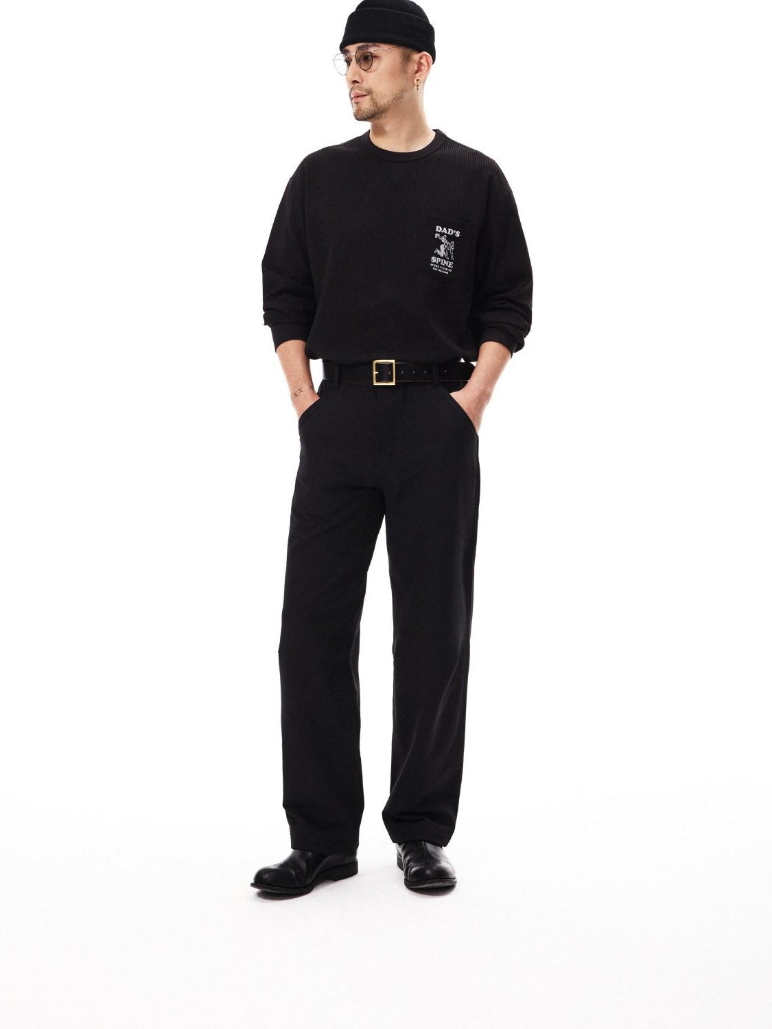 SUPERTOFU Classic Black Minimalist Adjustable Fit Unisex Two Sizes 103Cm 110Cm Belts