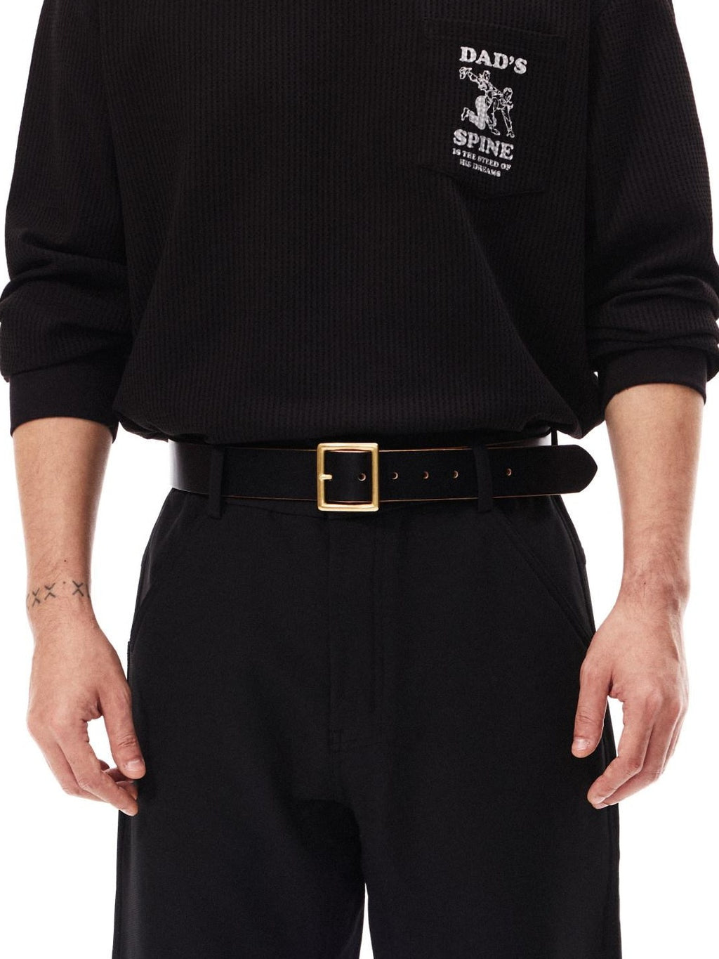 SUPERTOFU Classic Black Minimalist Adjustable Fit Unisex Two Sizes 103Cm 110Cm Belts