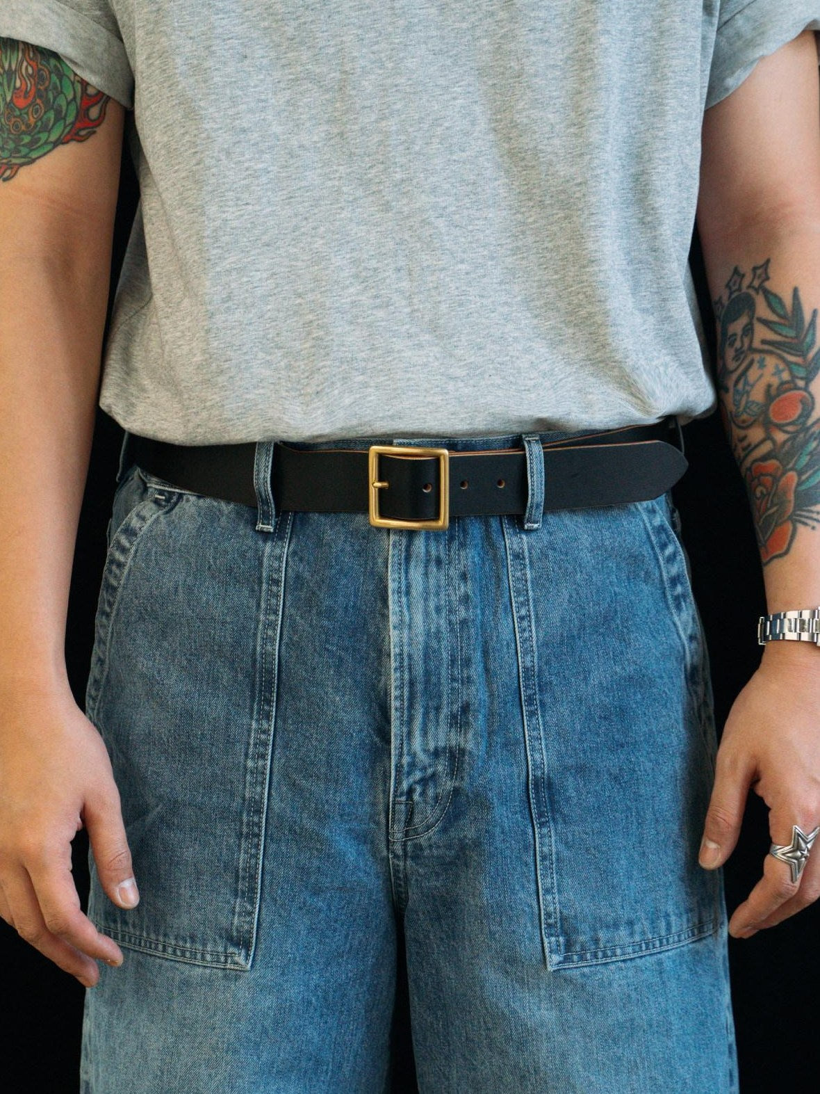 SUPERTOFU Classic Black Minimalist Adjustable Fit Unisex Two Sizes 103Cm 110Cm Belts