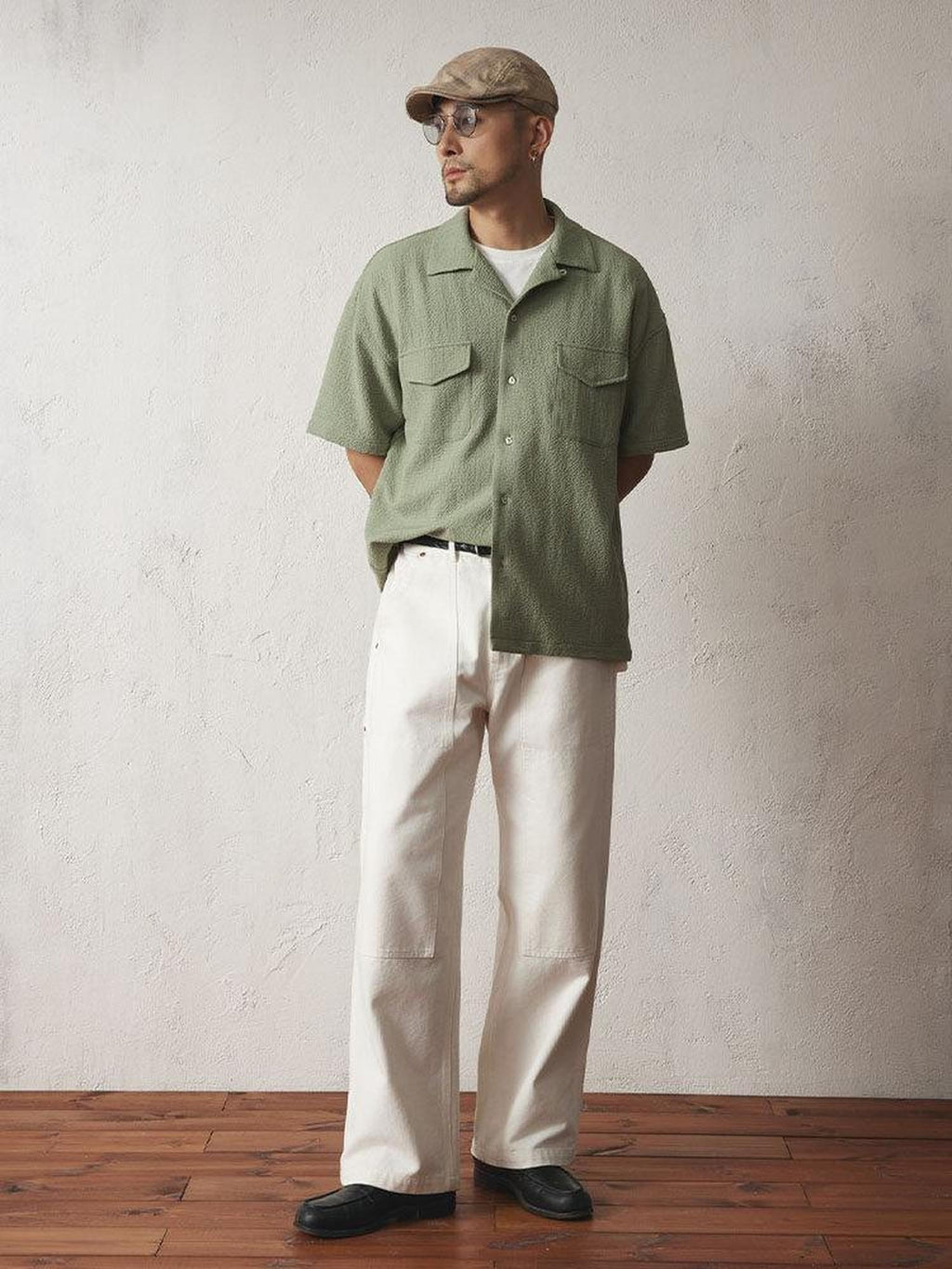 SUPERTOFU Comfortable Loose Fit Youth Casual Everyday Solid Black Beige Straight Pants