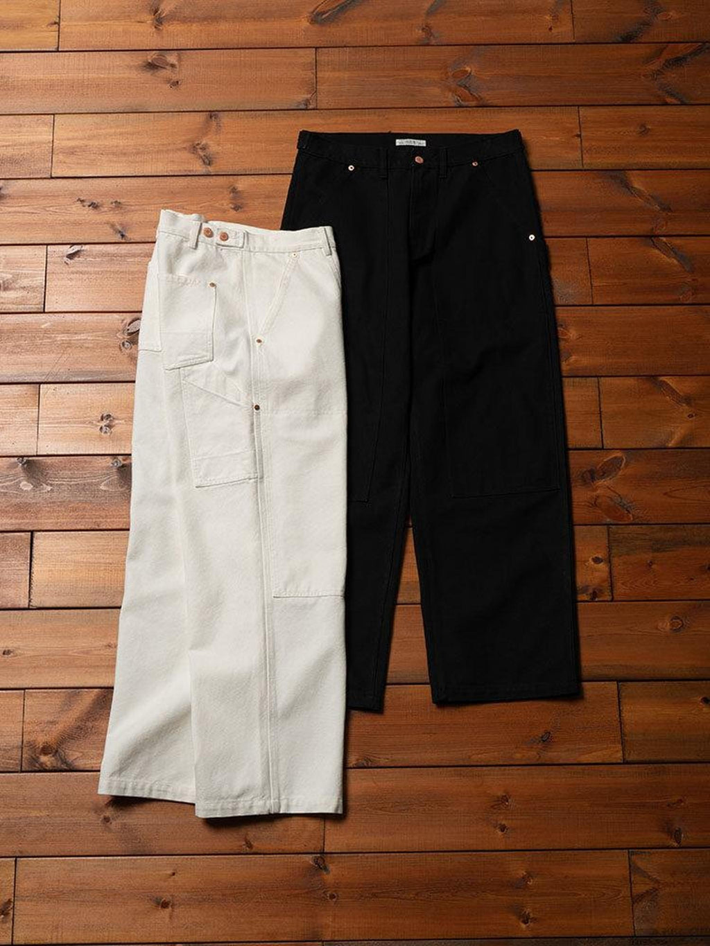 SUPERTOFU Comfortable Loose Fit Youth Casual Everyday Solid Black Beige Straight Pants