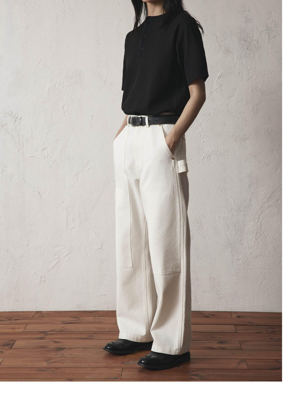 SUPERTOFU Comfortable Loose Fit Youth Casual Everyday Solid Black Beige Straight Pants