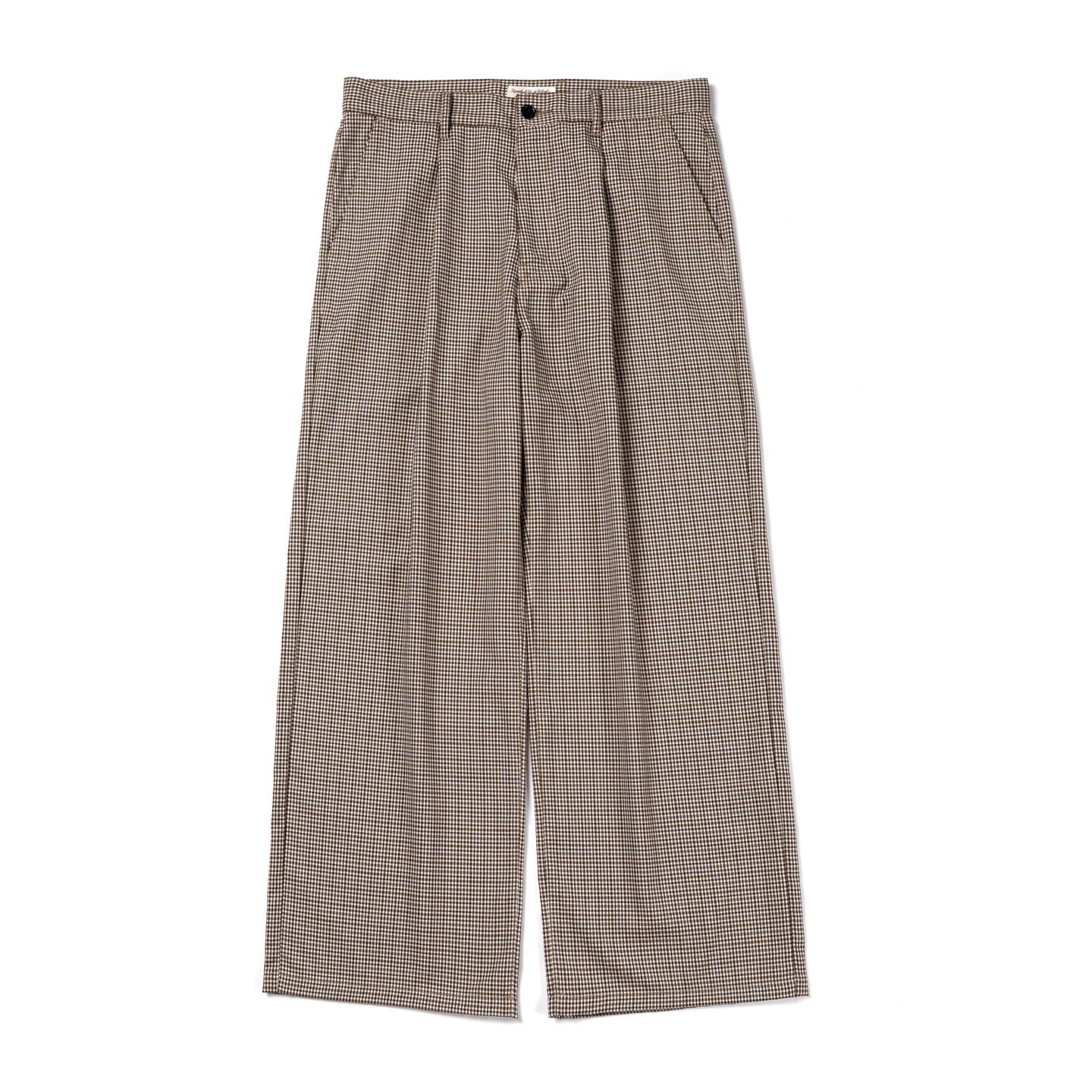 SUPERTOFU Comfortable Youthful Vintage Houndstooth Plaid Zip Straight Pants