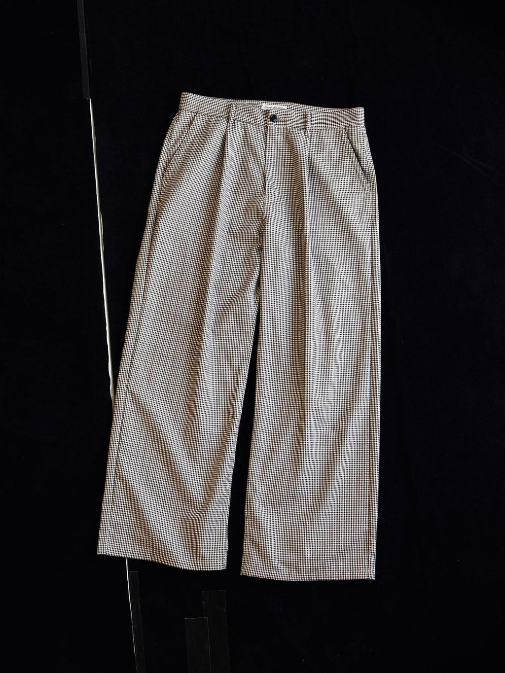 SUPERTOFU Comfortable Youthful Vintage Houndstooth Plaid Zip Straight Pants
