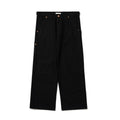 SUPERTOFU_Comfy_Relaxed_Casual_Loose_Youthful_Versatile_Black_Beige_Straight_Pants_MISSTT