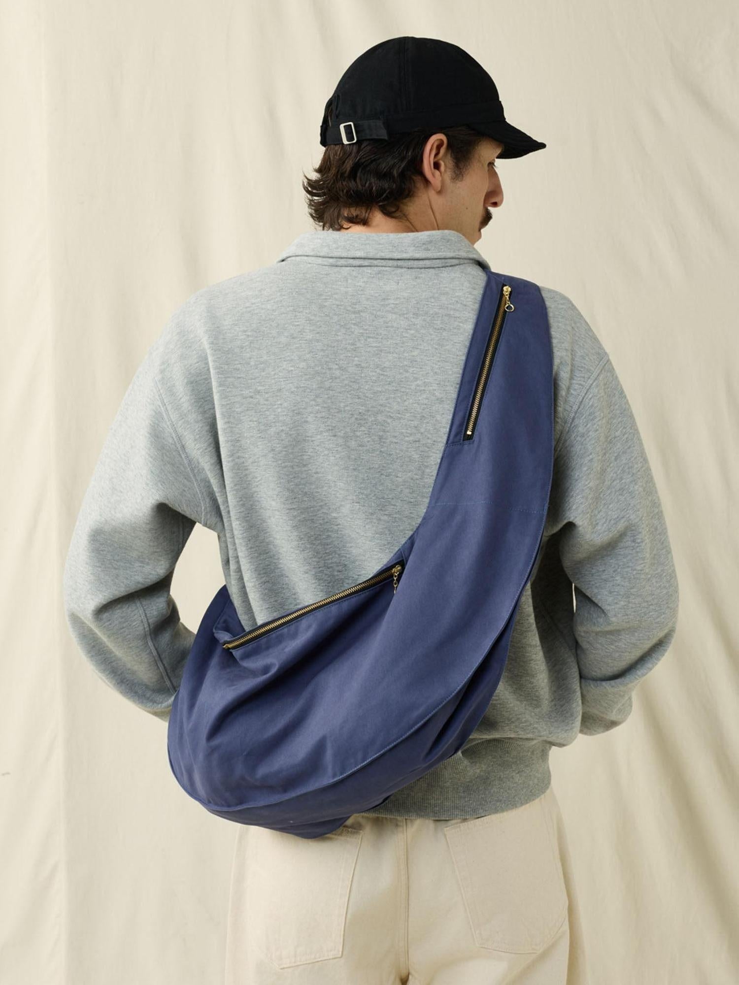 SUPERTOFU Compact Adjustable Strap Blue And Brown Plaid Casual Everyday Cross Body Bags