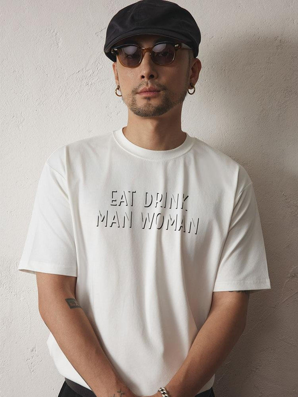 SUPERTOFU Cool Antibacterial Cotton Loose Fit Retro Letter Unisex Short Sleeve T-Shirts