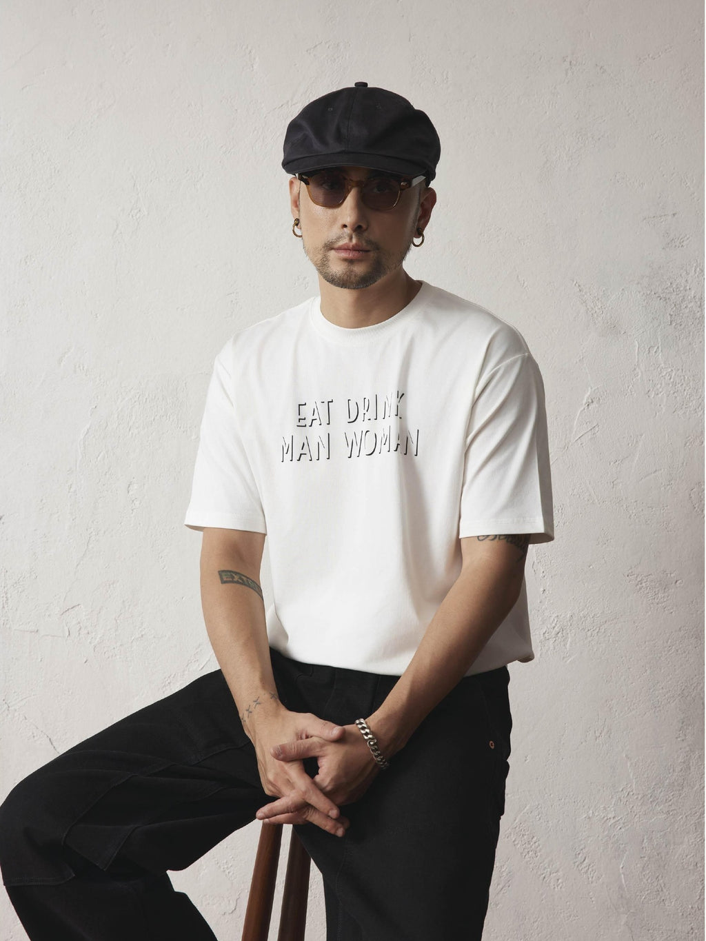 SUPERTOFU Cool Antibacterial Cotton Loose Fit Retro Letter Unisex Short Sleeve T-Shirts