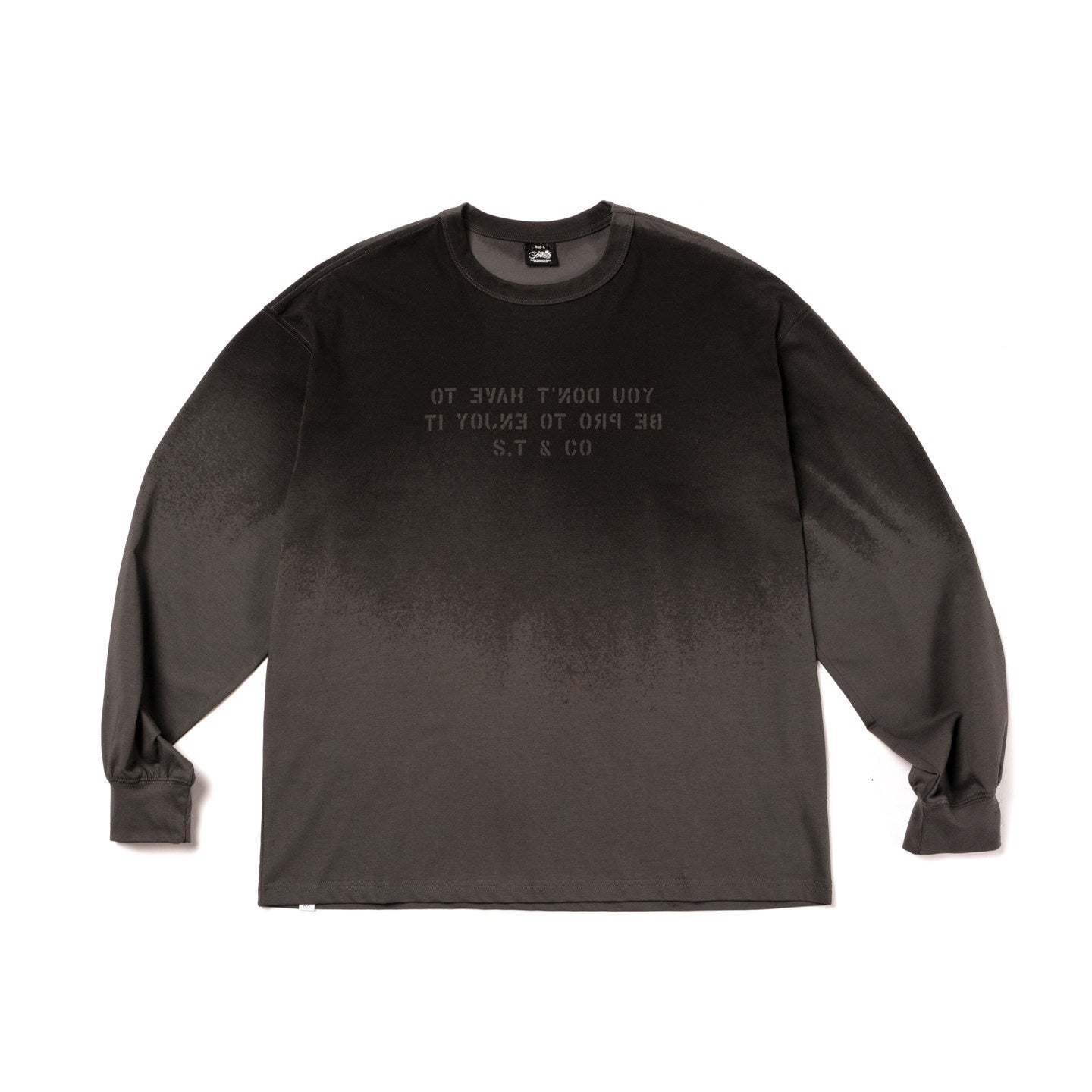 SUPERTOFU Cooling Antibacterial Sorona Oversized Unisex Letter Print Long Sleeve T-Shirts