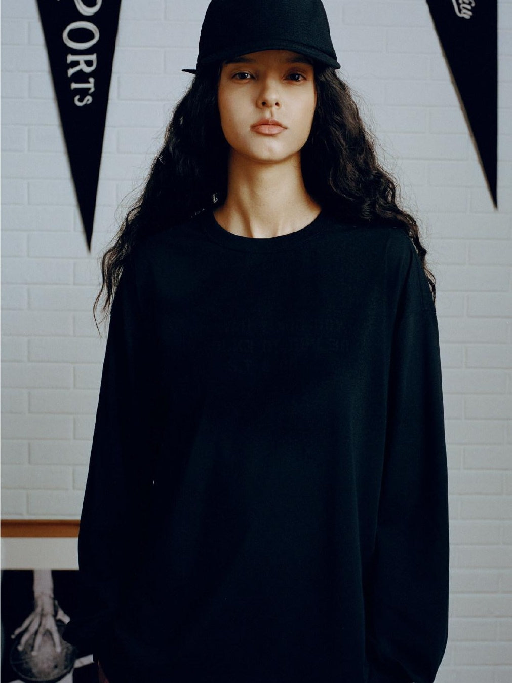 SUPERTOFU Cooling Antibacterial Sorona Oversized Unisex Letter Print Long Sleeve T-Shirts