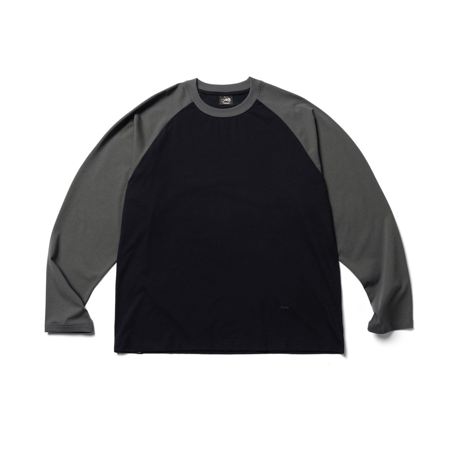 SUPERTOFU_Cooling_Uv_Sorona_Cotton_Blend_Loose_Spliced_Unisex_Logo_Long_Sleeve_T-Shirts_MISSTT