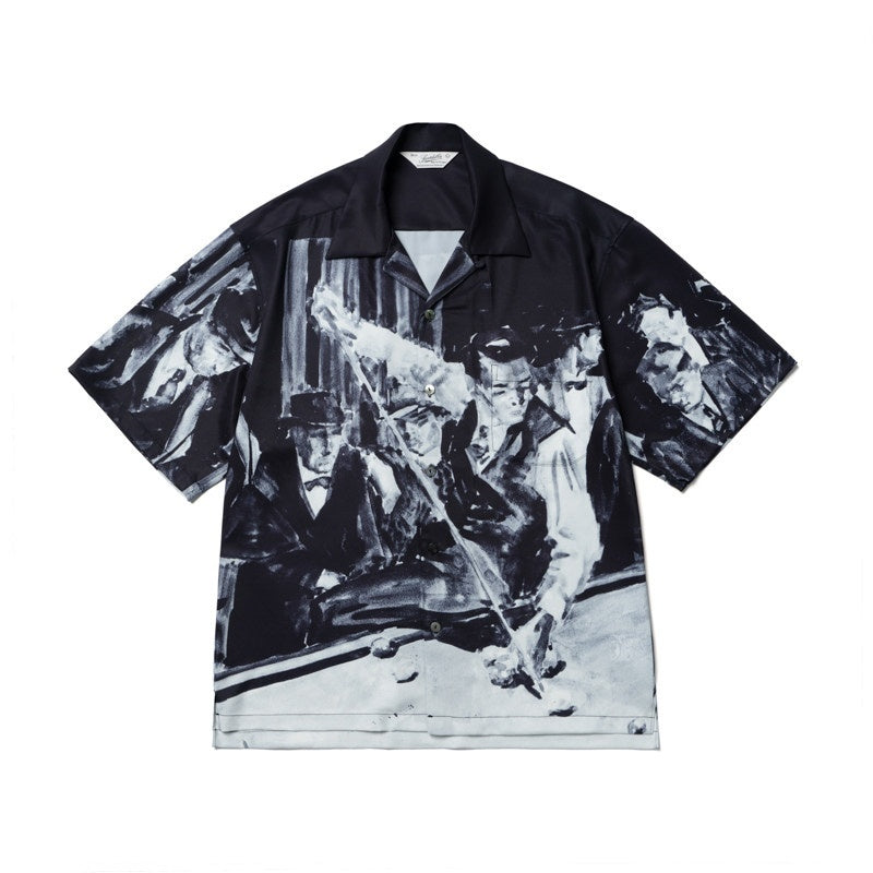 SUPERTOFU Cooling Vintage Cuban Collar Loose Printed Unisex Short Sleeve Polyester Shirts