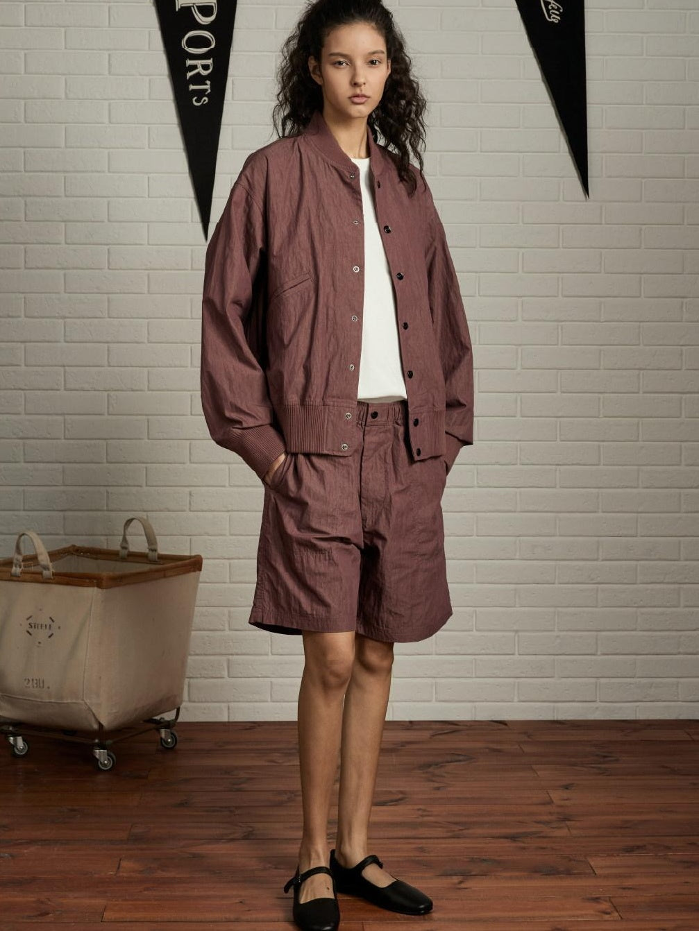 SUPERTOFU Cotton Blend Loose Fit Elastic Waist Japanese Vintage Sport Short Trousers