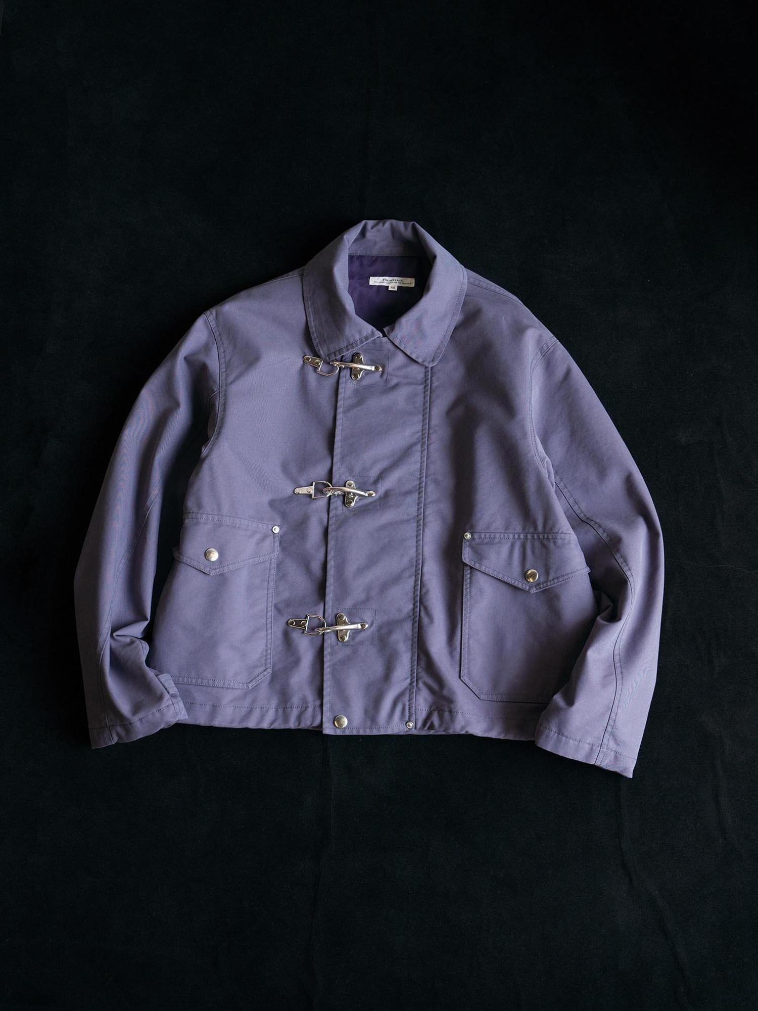 SUPERTOFU Cotton Nylon Blend Retro Turn Collar Long Sleeve Unisex Blue Utility Jackets