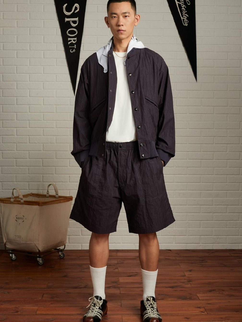 SUPERTOFU Cotton Nylon Blend Vintage Relaxed Elastic Hem Unisex Utility Jackets