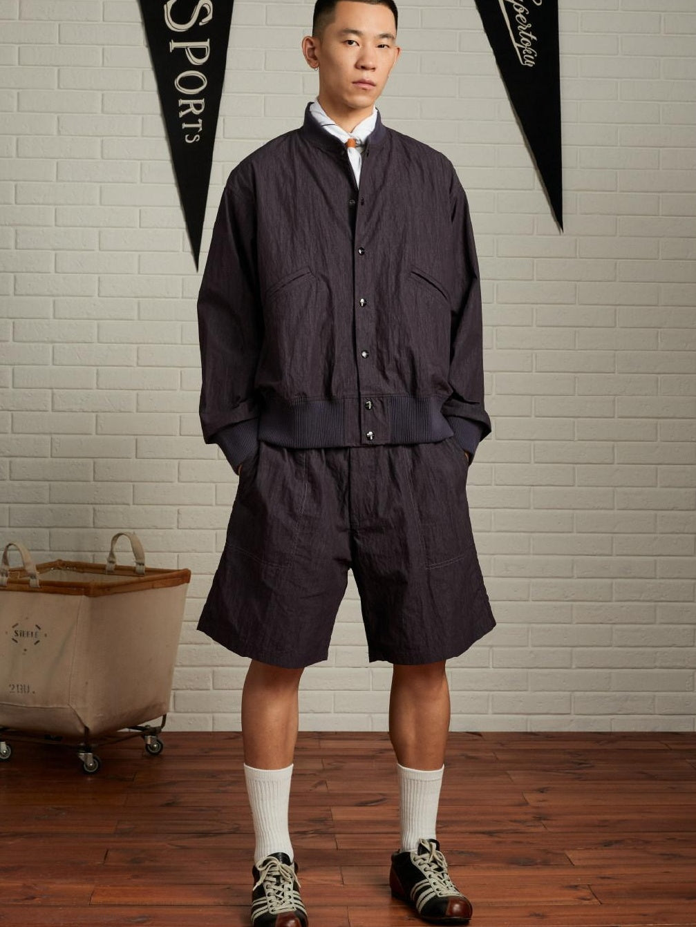 SUPERTOFU Cotton Nylon Blend Vintage Relaxed Elastic Hem Unisex Utility Jackets