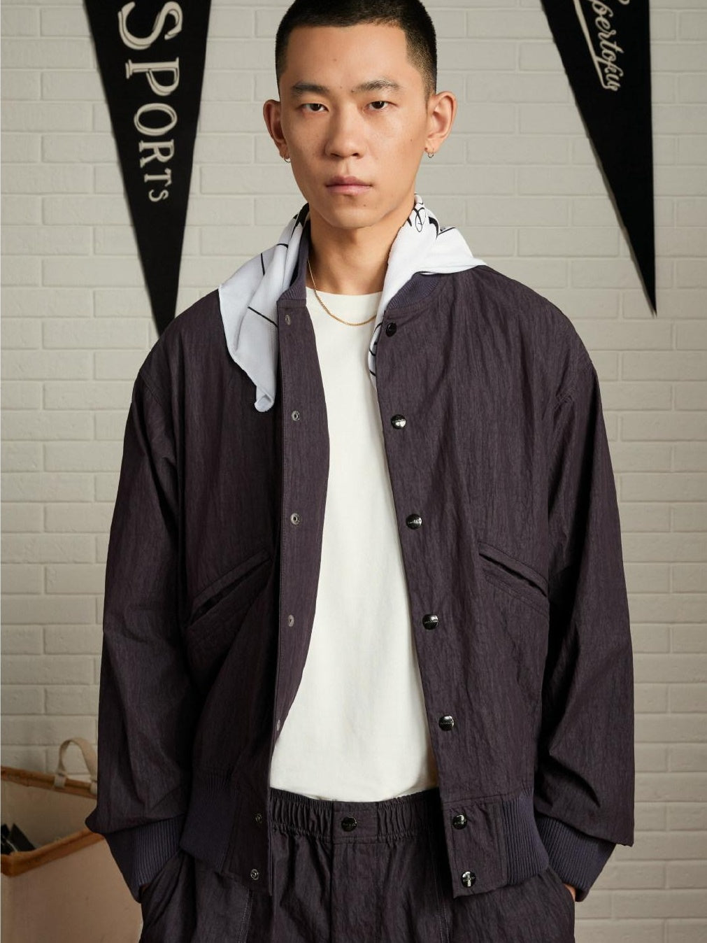 SUPERTOFU Cotton Nylon Blend Vintage Relaxed Elastic Hem Unisex Utility Jackets