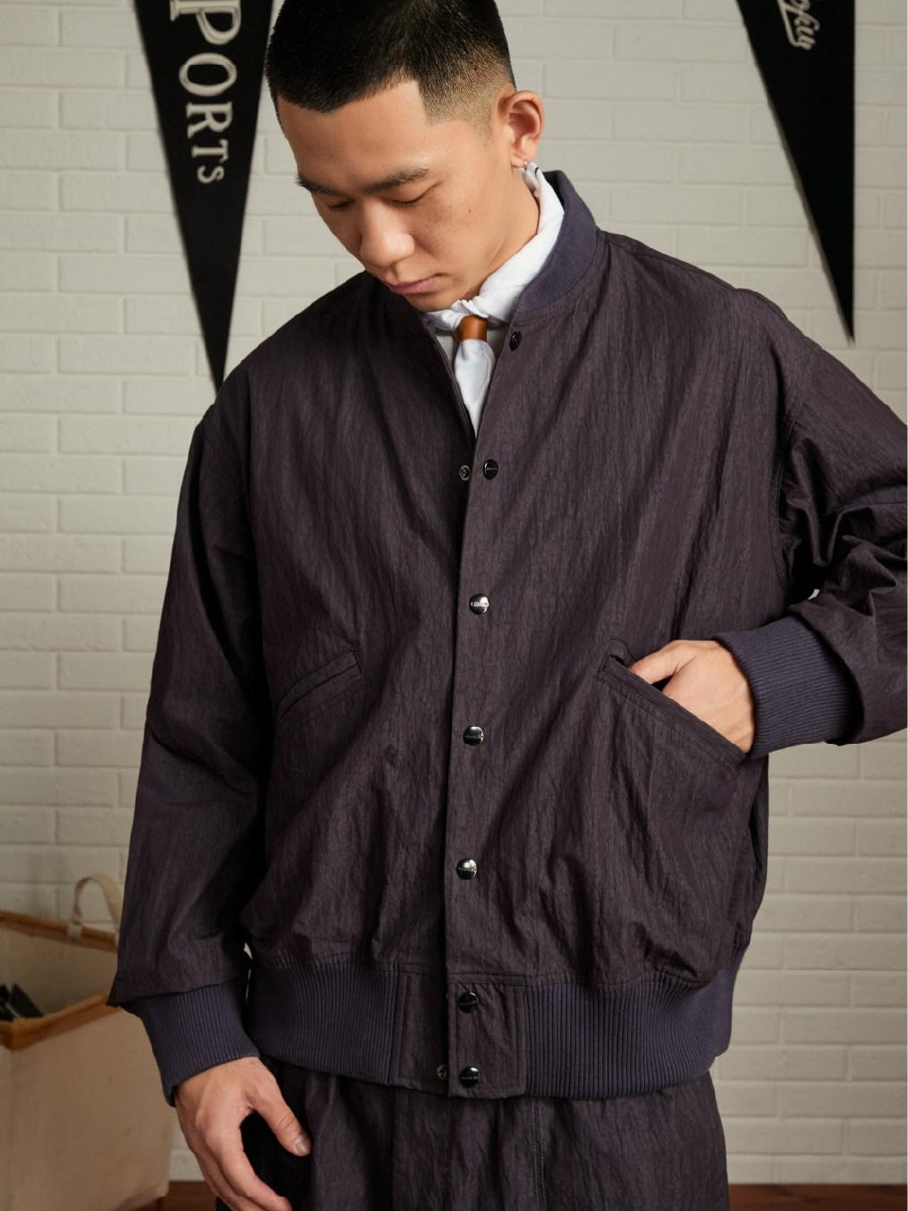 SUPERTOFU Cotton Nylon Blend Vintage Relaxed Elastic Hem Unisex Utility Jackets