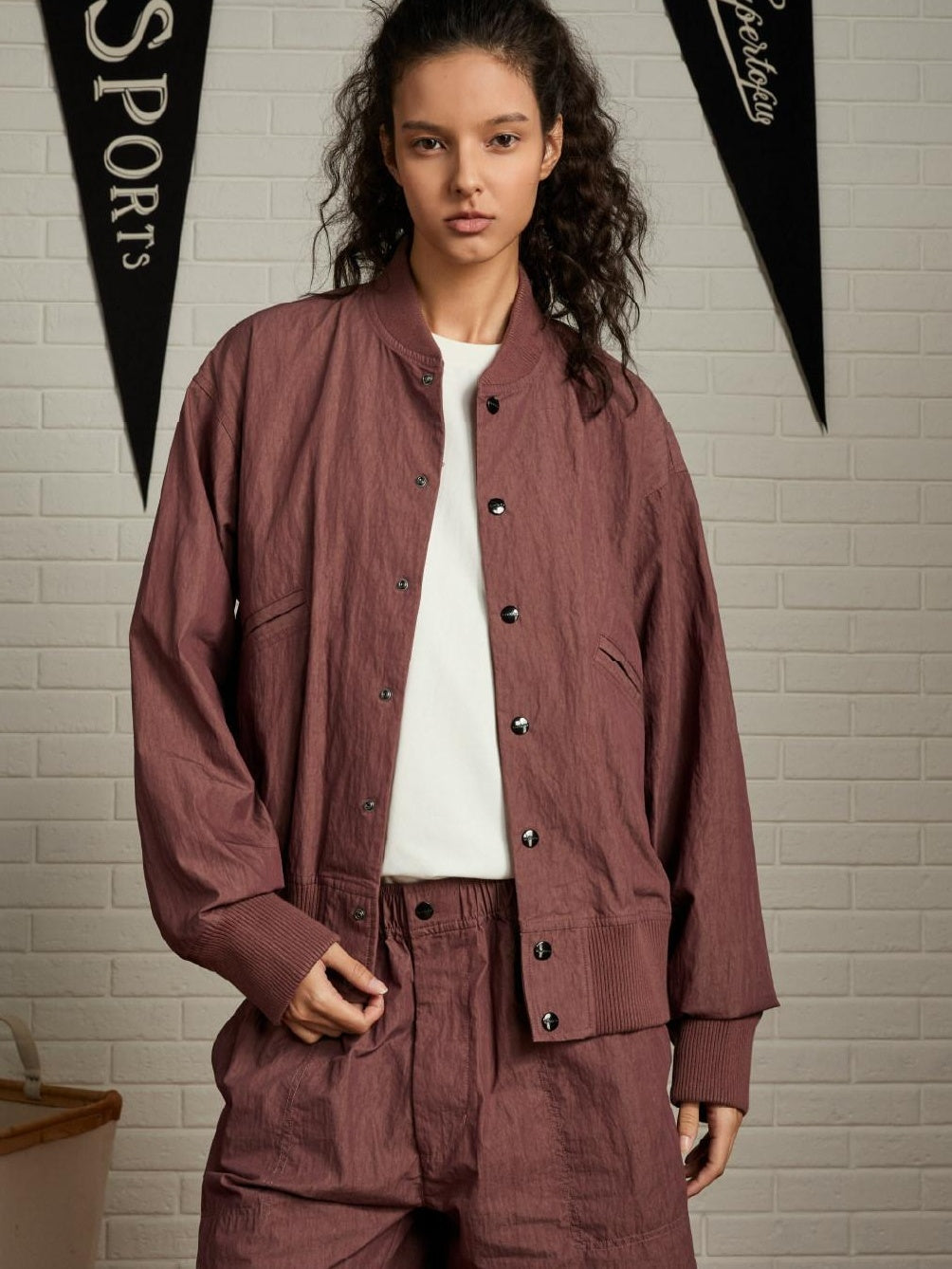 SUPERTOFU Cotton Nylon Blend Vintage Relaxed Elastic Hem Unisex Utility Jackets