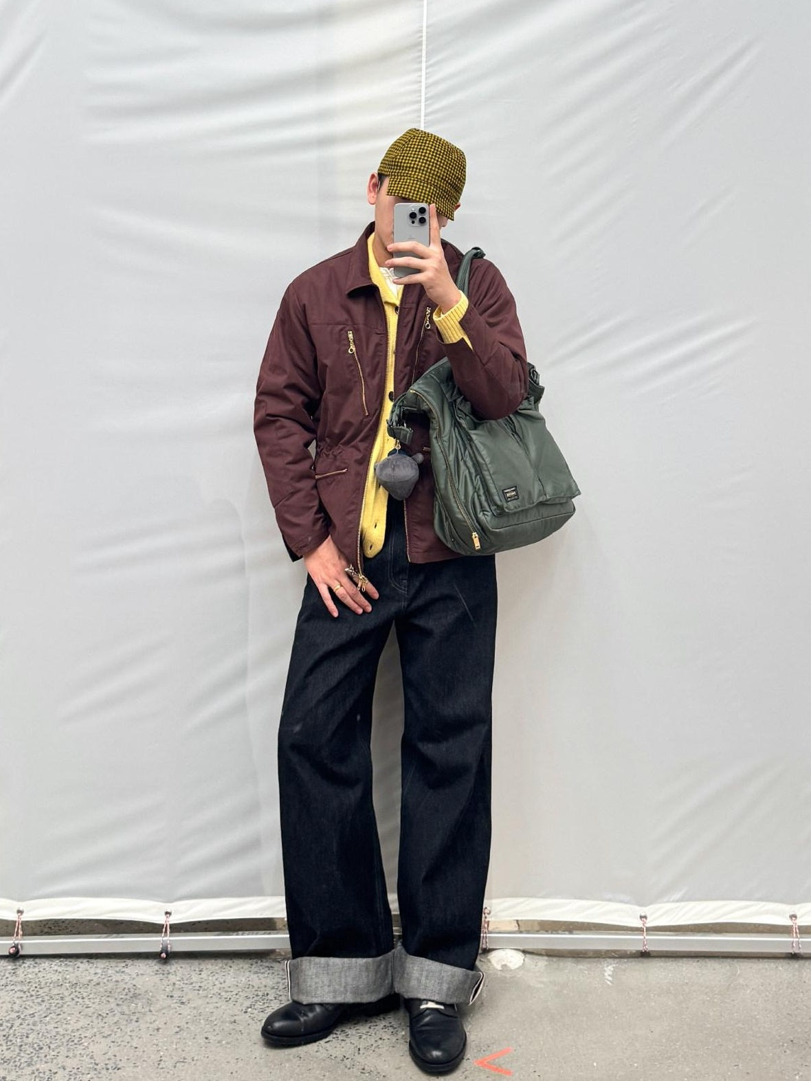 SUPERTOFU Cotton Nylon Cinched Waist Vintage Midlength Zip Pockets Unisex Utility Jackets