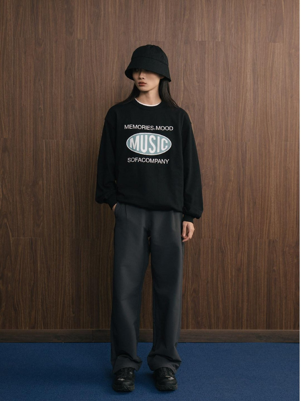 SUPERTOFU Cotton Oversized Music Rock Graphic Round Neck Unisex Long Sleeve T-Shirts