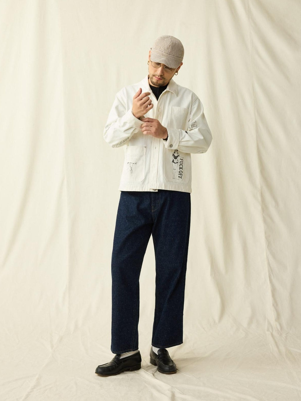 SUPERTOFU Cotton Vintage Shirt Collar Long Sleeve Unisex Everyday Utility Jackets