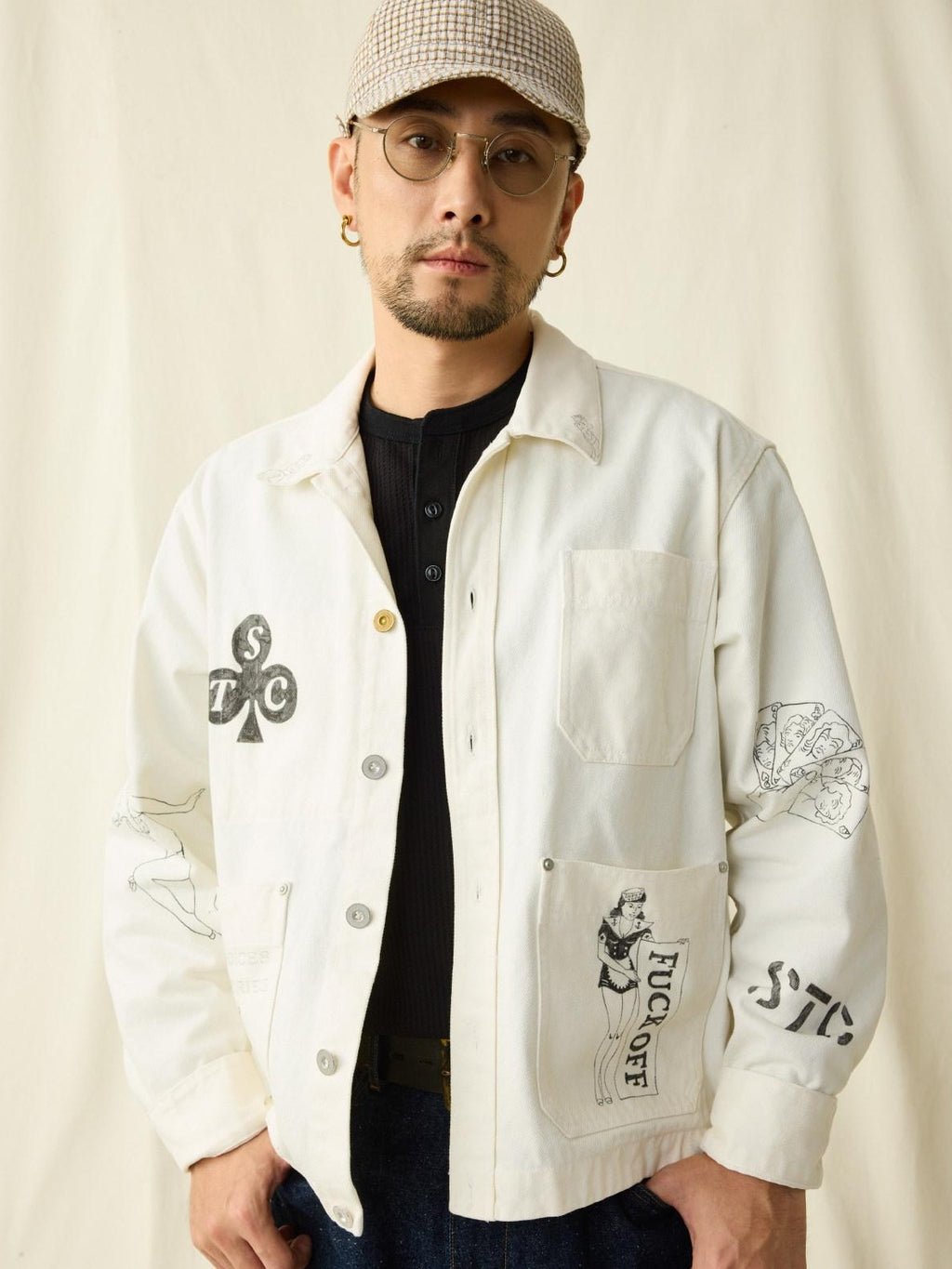 SUPERTOFU Cotton Vintage Shirt Collar Long Sleeve Unisex Everyday Utility Jackets