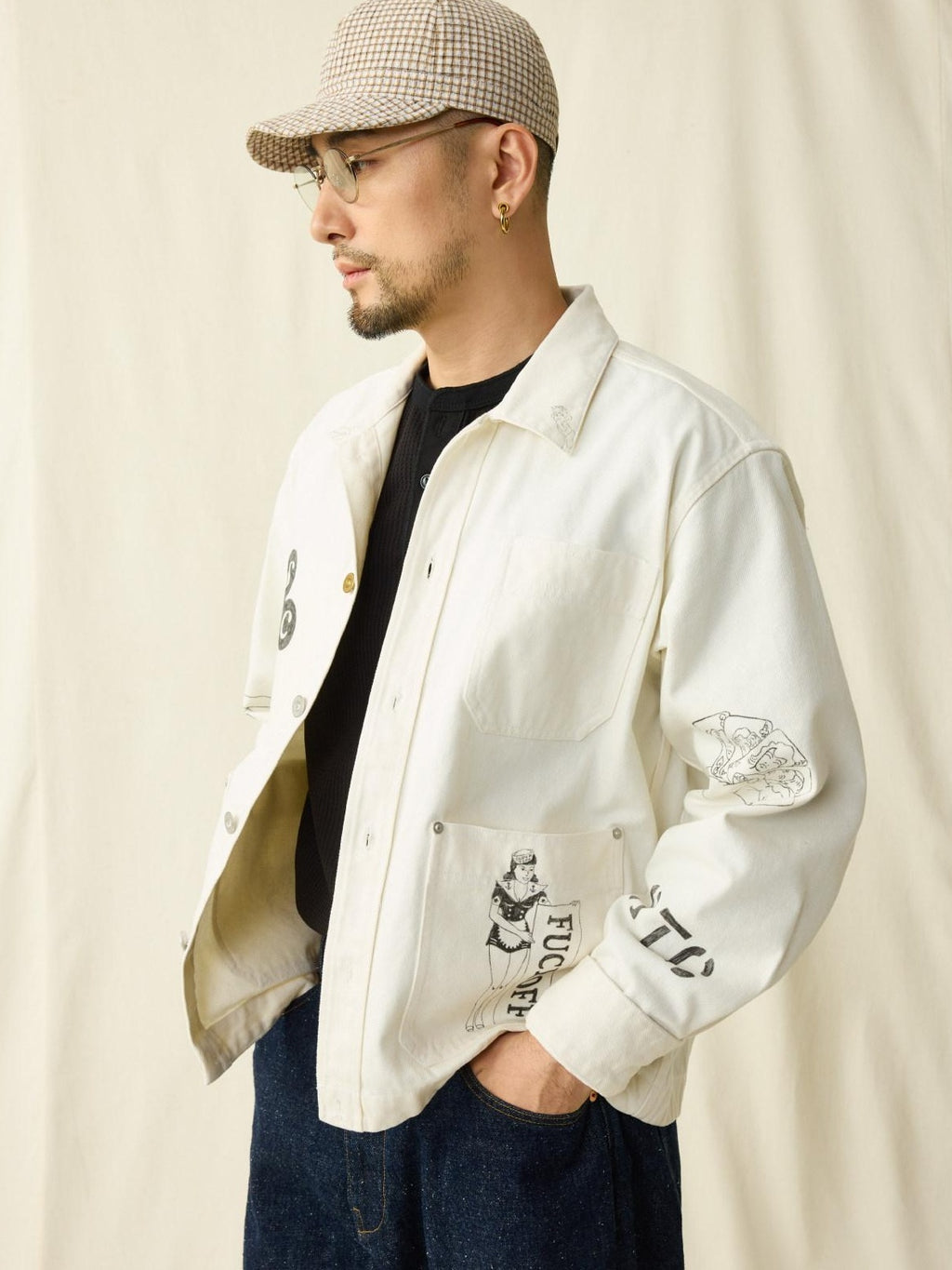 SUPERTOFU Cotton Vintage Shirt Collar Long Sleeve Unisex Everyday Utility Jackets