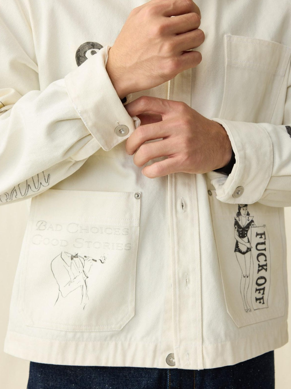 SUPERTOFU Cotton Vintage Shirt Collar Long Sleeve Unisex Everyday Utility Jackets