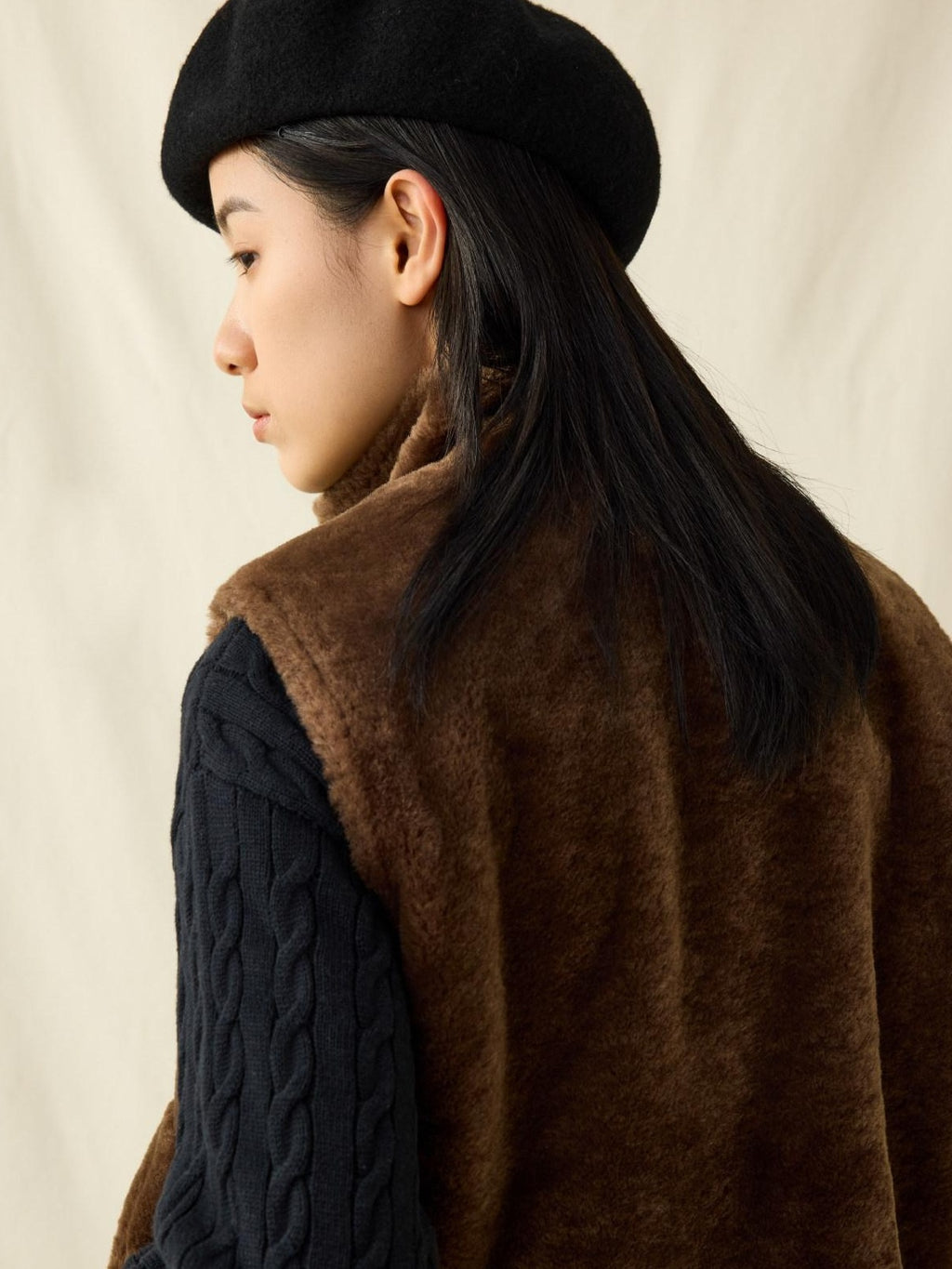 SUPERTOFU Cozy Cotton Warmth Loose Fit Stand Collar Zip Front Youth Casual Brown Vests