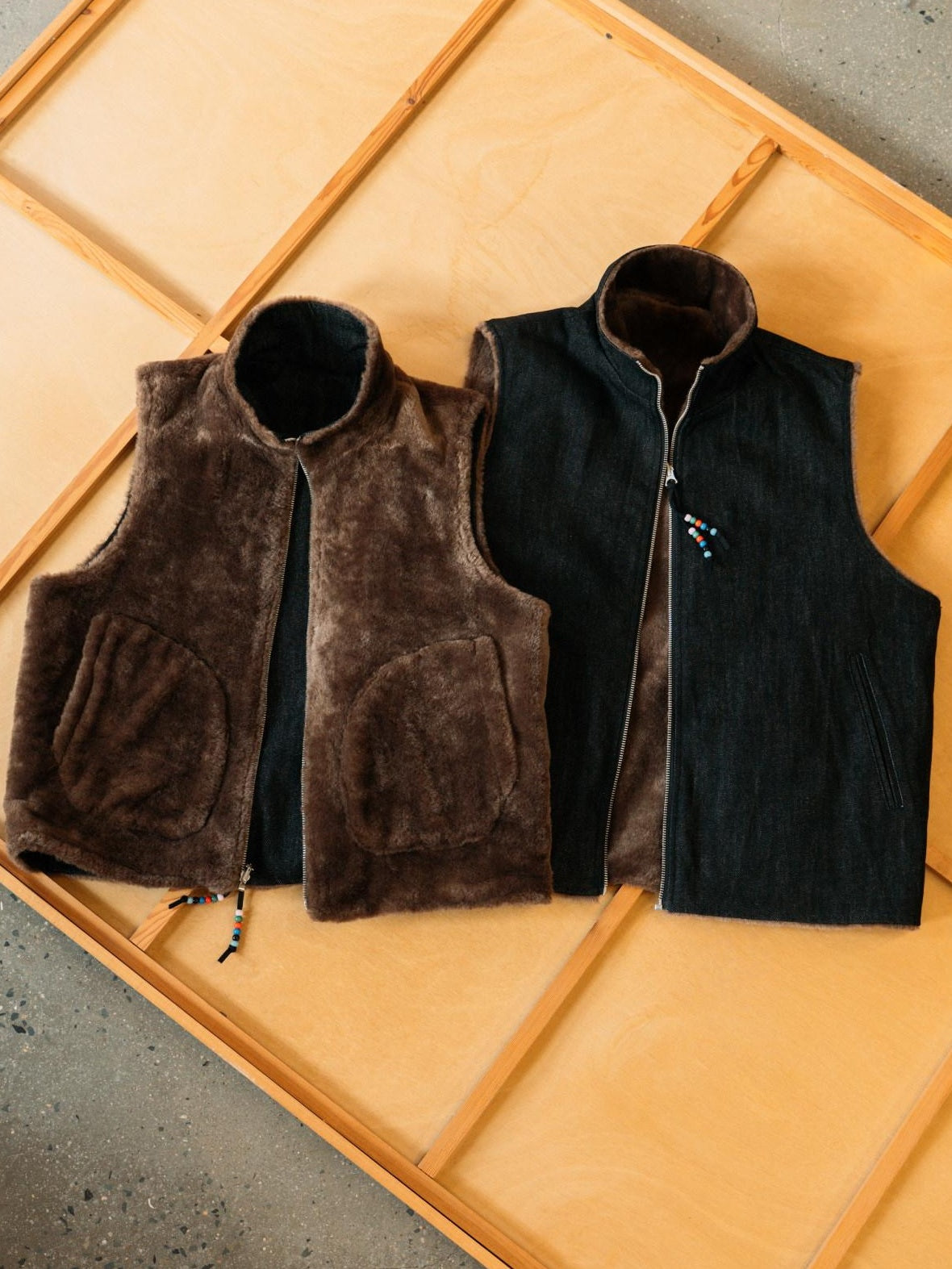SUPERTOFU Cozy Cotton Warmth Loose Fit Stand Collar Zip Front Youth Casual Brown Vests