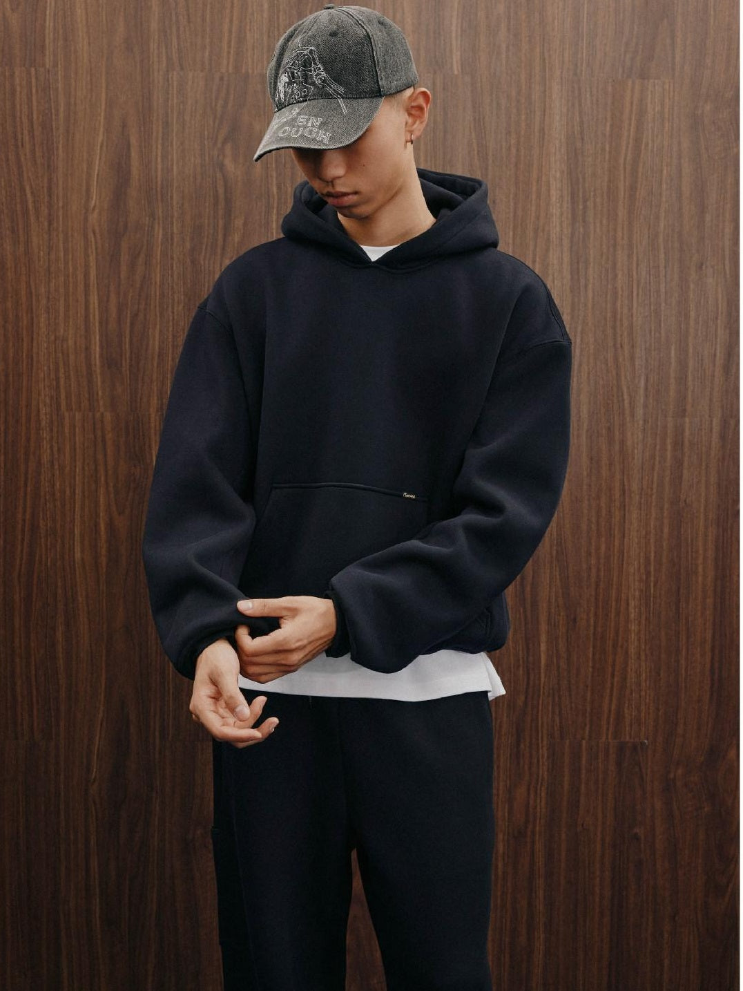 SUPERTOFU Cozy Pullover Trendy Youth Regular Fit Hooded Solid Color Hoodies