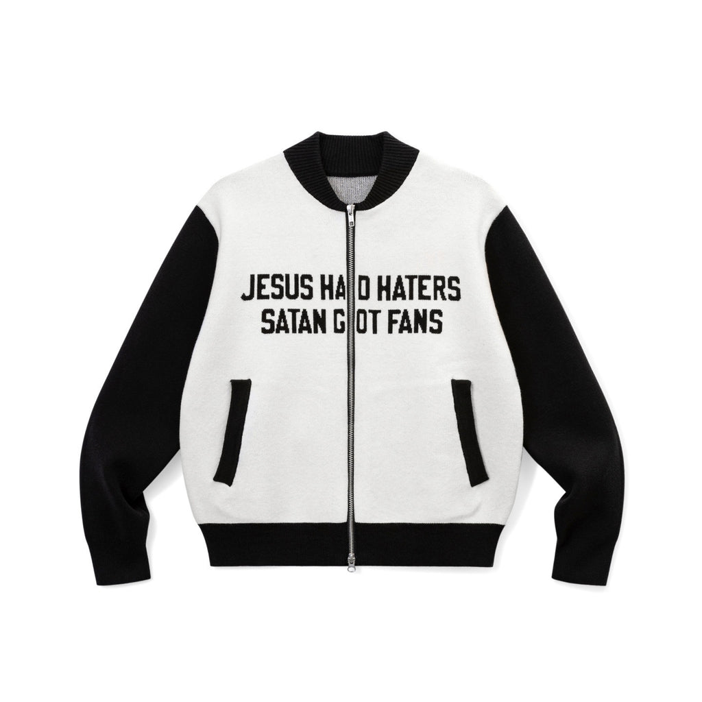 SUPERTOFU Cozy Warm Colorblock Baseball Collar Cardigan Cotton Blend Unisex Casual Jackets
