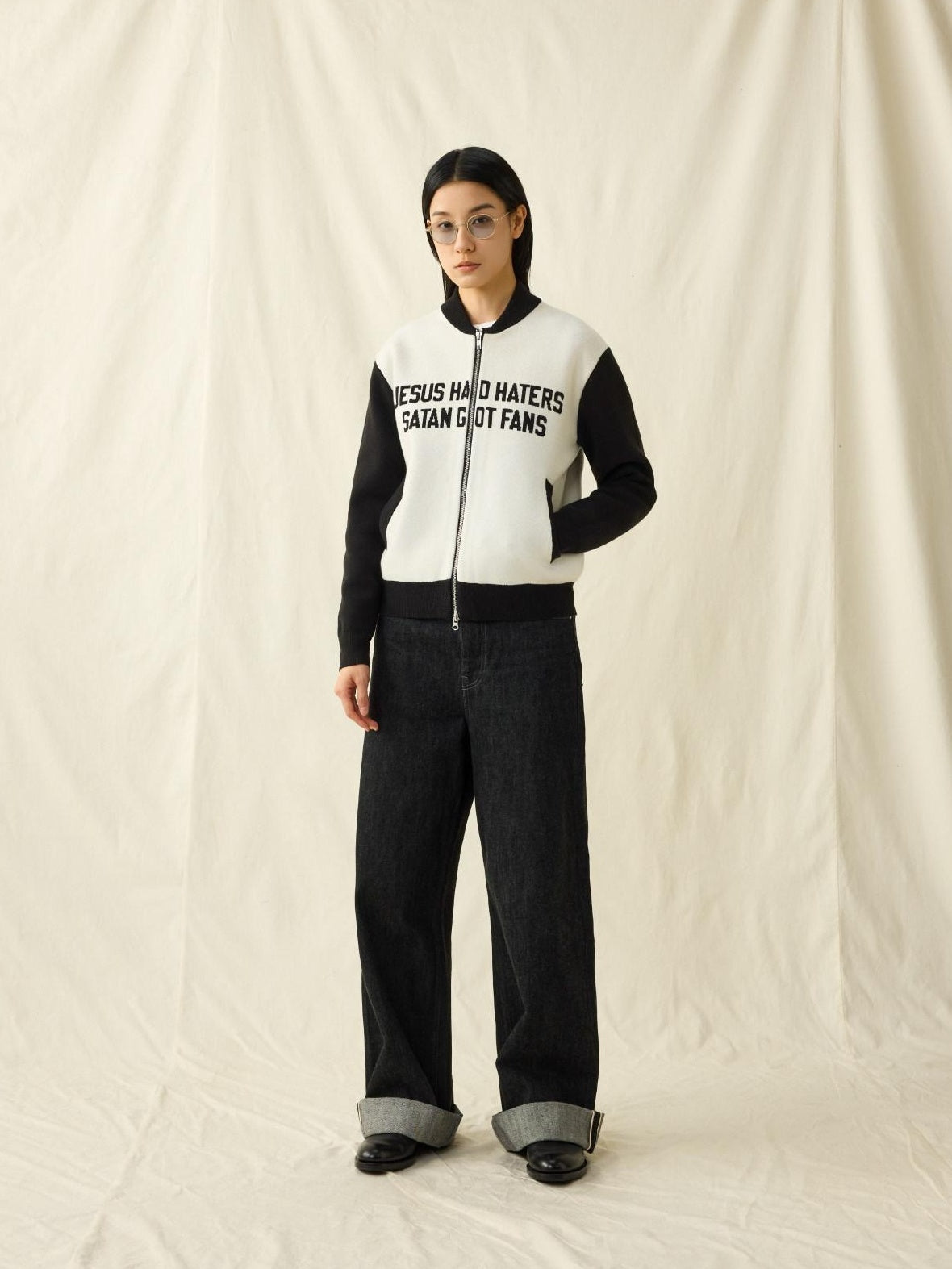 SUPERTOFU Cozy Warm Colorblock Baseball Collar Cardigan Cotton Blend Unisex Casual Jackets
