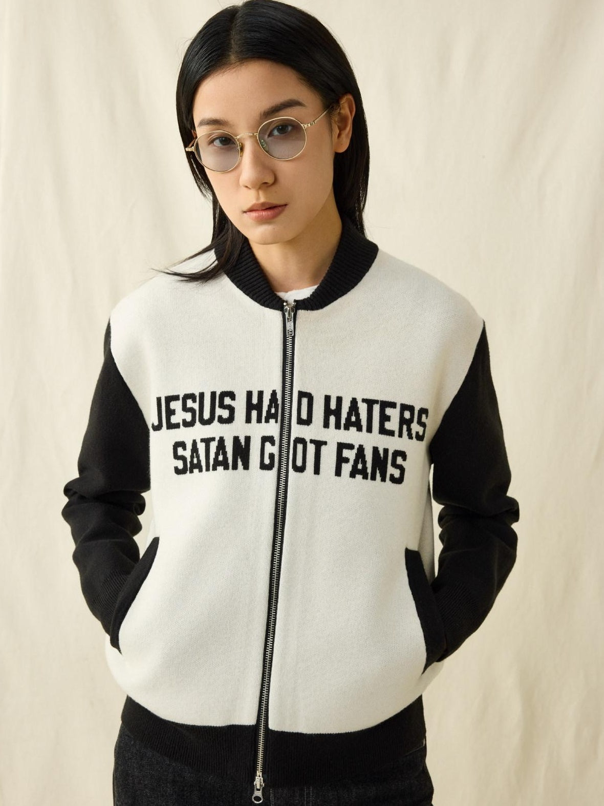 SUPERTOFU Cozy Warm Colorblock Baseball Collar Cardigan Cotton Blend Unisex Casual Jackets