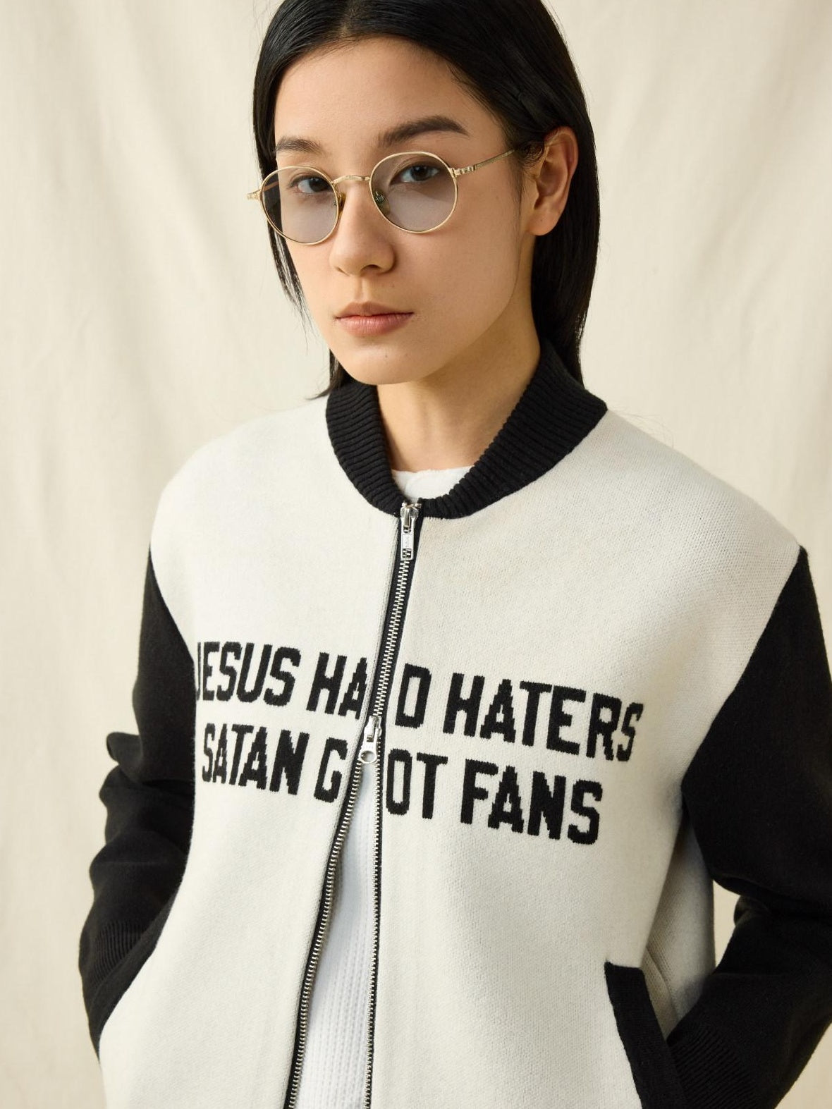 SUPERTOFU Cozy Warm Colorblock Baseball Collar Cardigan Cotton Blend Unisex Casual Jackets