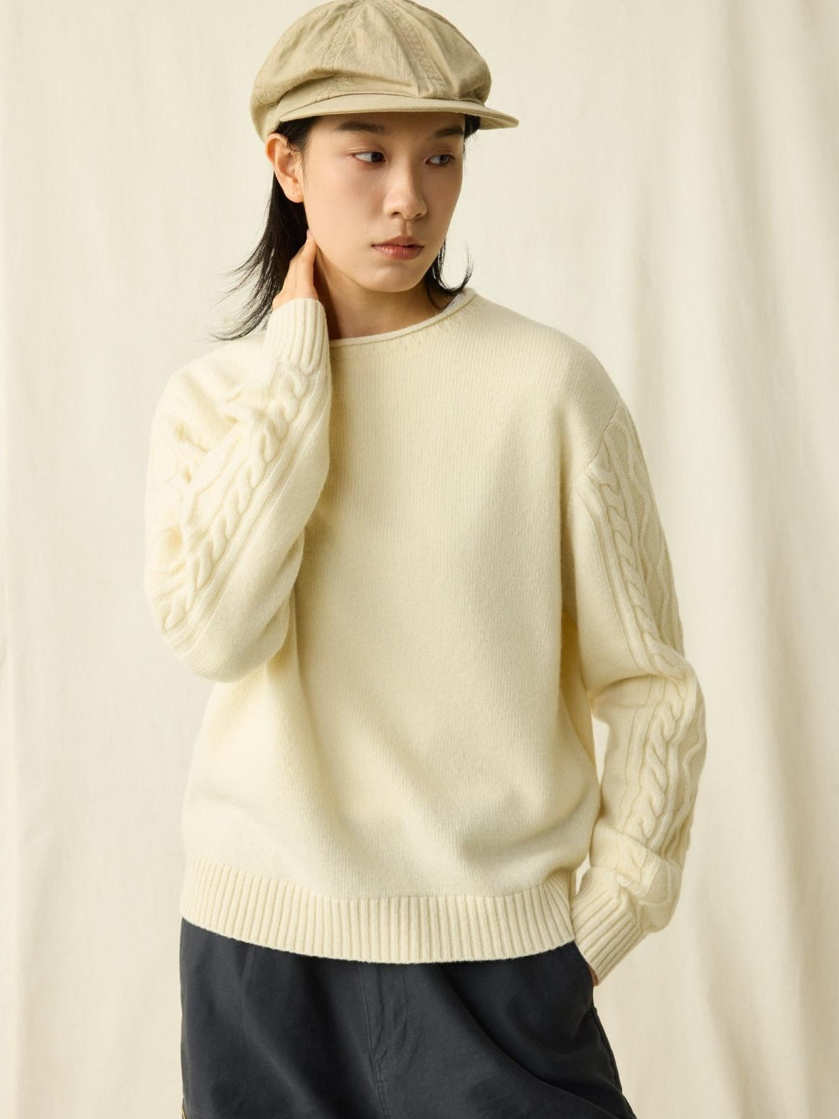 SUPERTOFU Cozy Warm Oversized Rib Knit Unisex Everyday 80 Percent Wool Blend Sweaters