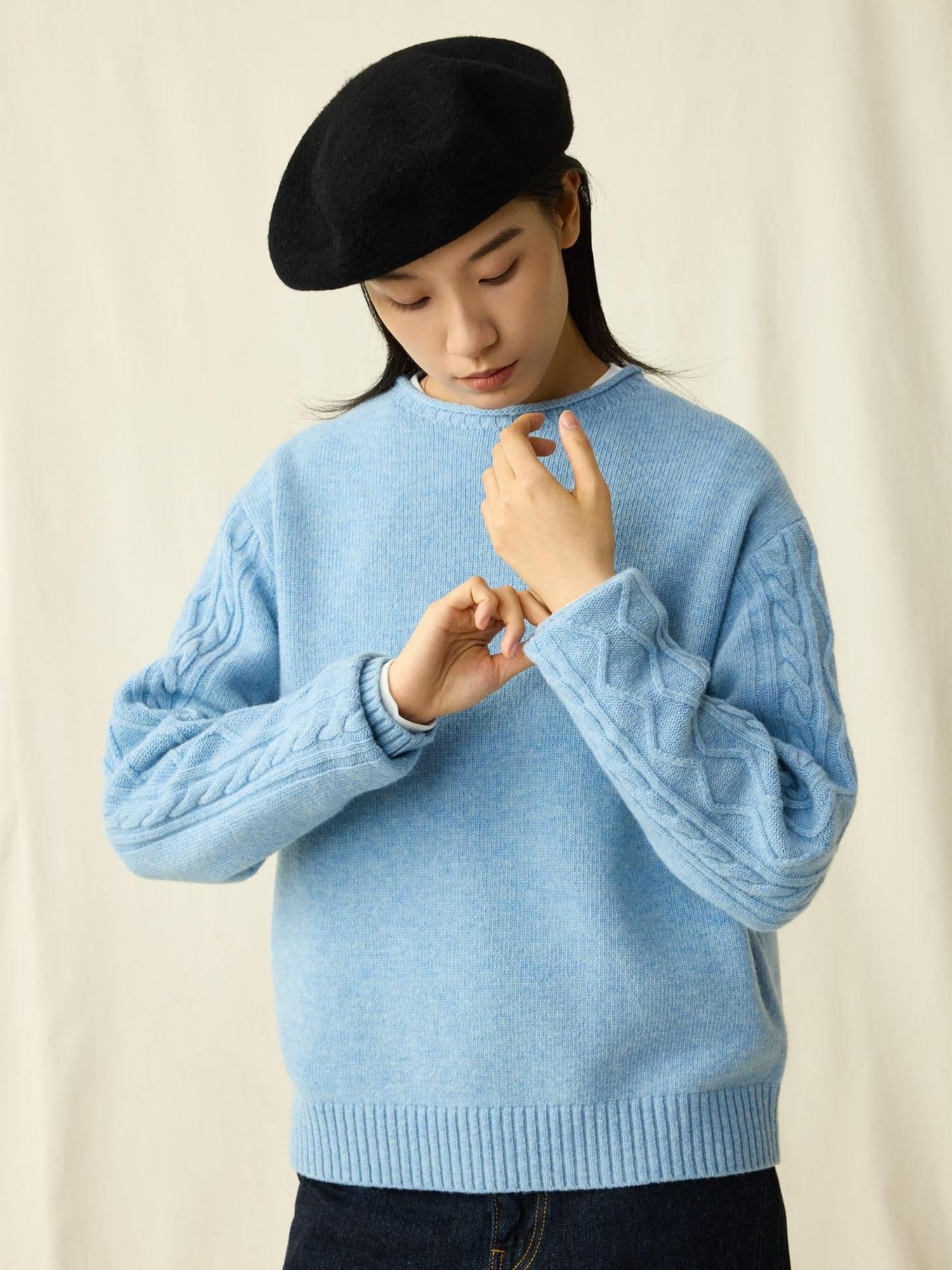 SUPERTOFU Cozy Warm Oversized Rib Knit Unisex Everyday 80 Percent Wool Blend Sweaters