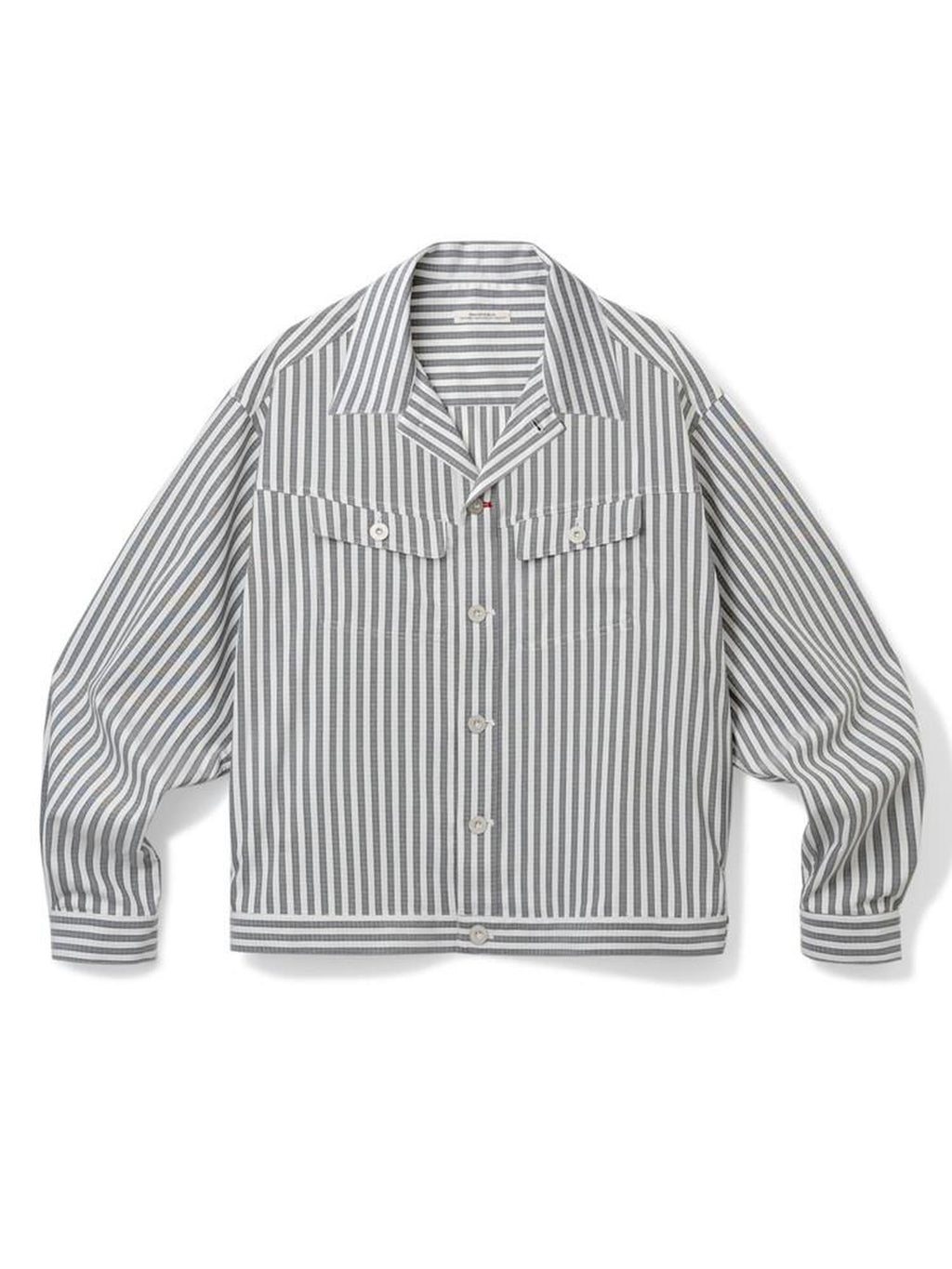 SUPERTOFU Cropped Exposed Stitch Vintage Long Sleeve Unisex Striped Polyester Shirts