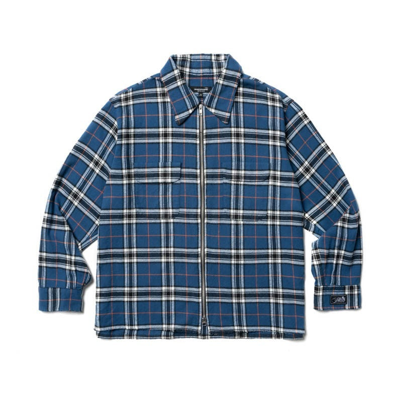 SUPERTOFU_Distressed_Oversized_Retro_Plaid_Zip_Cardigan_Unisex_Youth_Cotton_Shirts_MISSTT