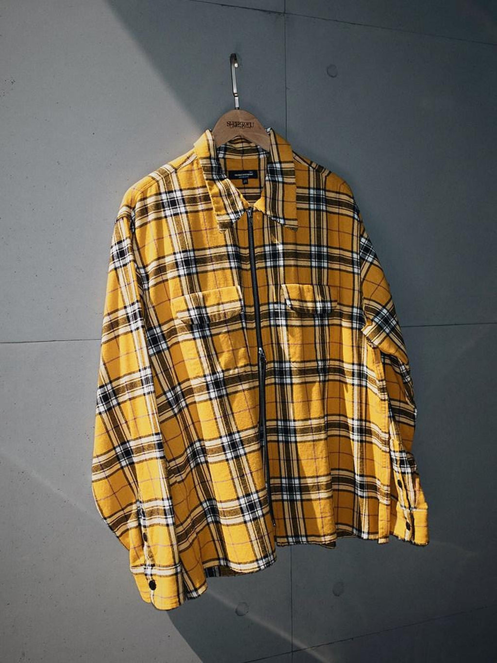 SUPERTOFU Distressed Oversized Retro Plaid Zip Cardigan Unisex Youth Cotton Shirts
