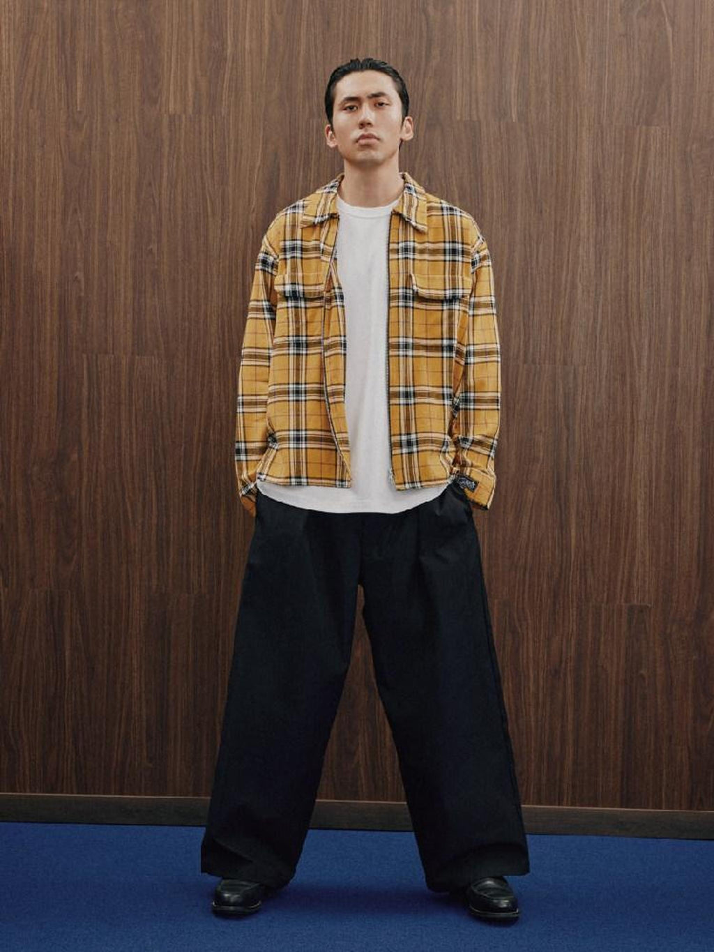 SUPERTOFU Distressed Oversized Retro Plaid Zip Cardigan Unisex Youth Cotton Shirts