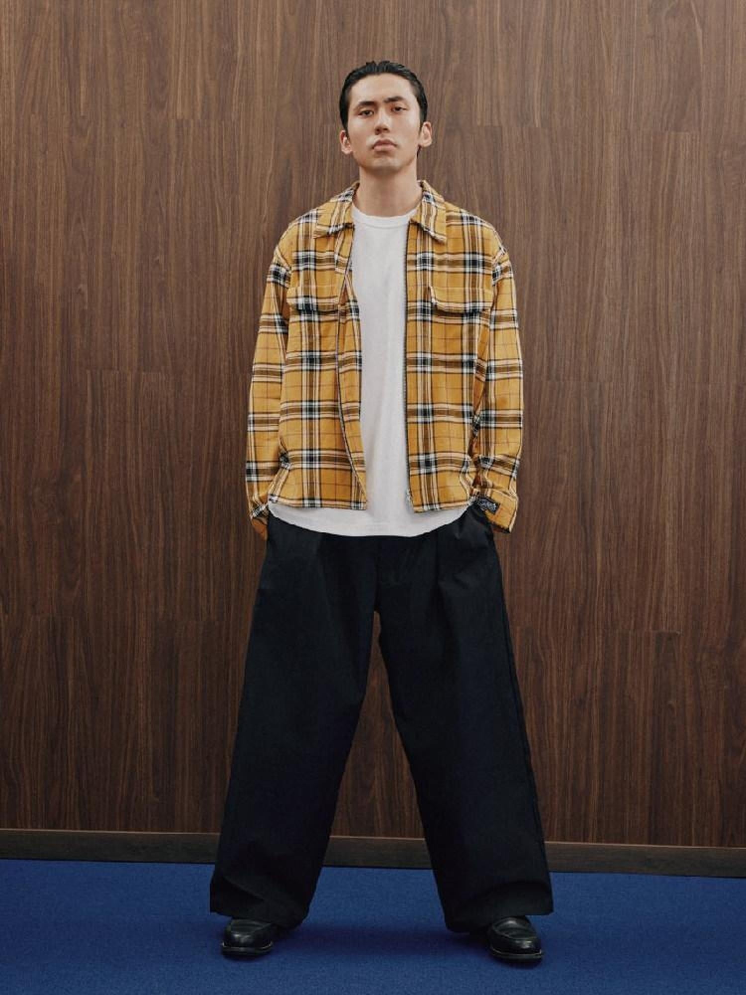 SUPERTOFU Distressed Oversized Retro Plaid Zip Cardigan Unisex Youth Cotton Shirts
