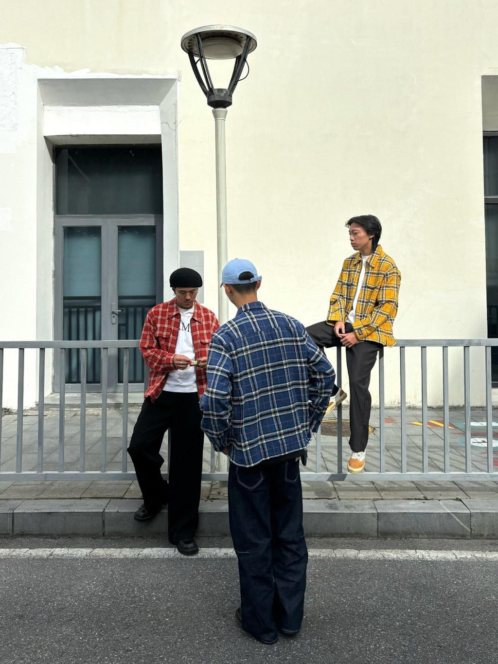 SUPERTOFU Distressed Oversized Retro Plaid Zip Cardigan Unisex Youth Cotton Shirts