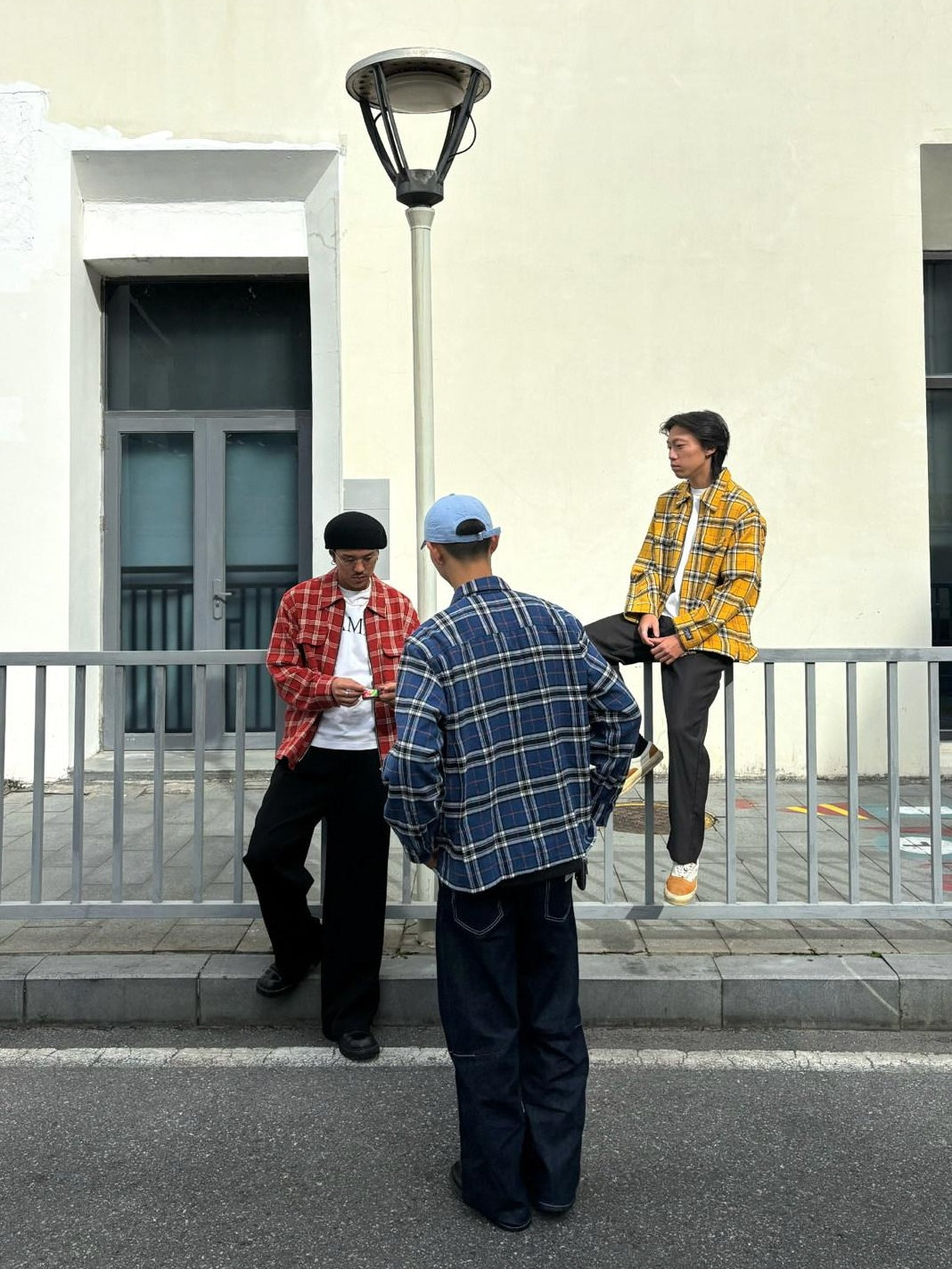 SUPERTOFU Distressed Oversized Retro Plaid Zip Cardigan Unisex Youth Cotton Shirts