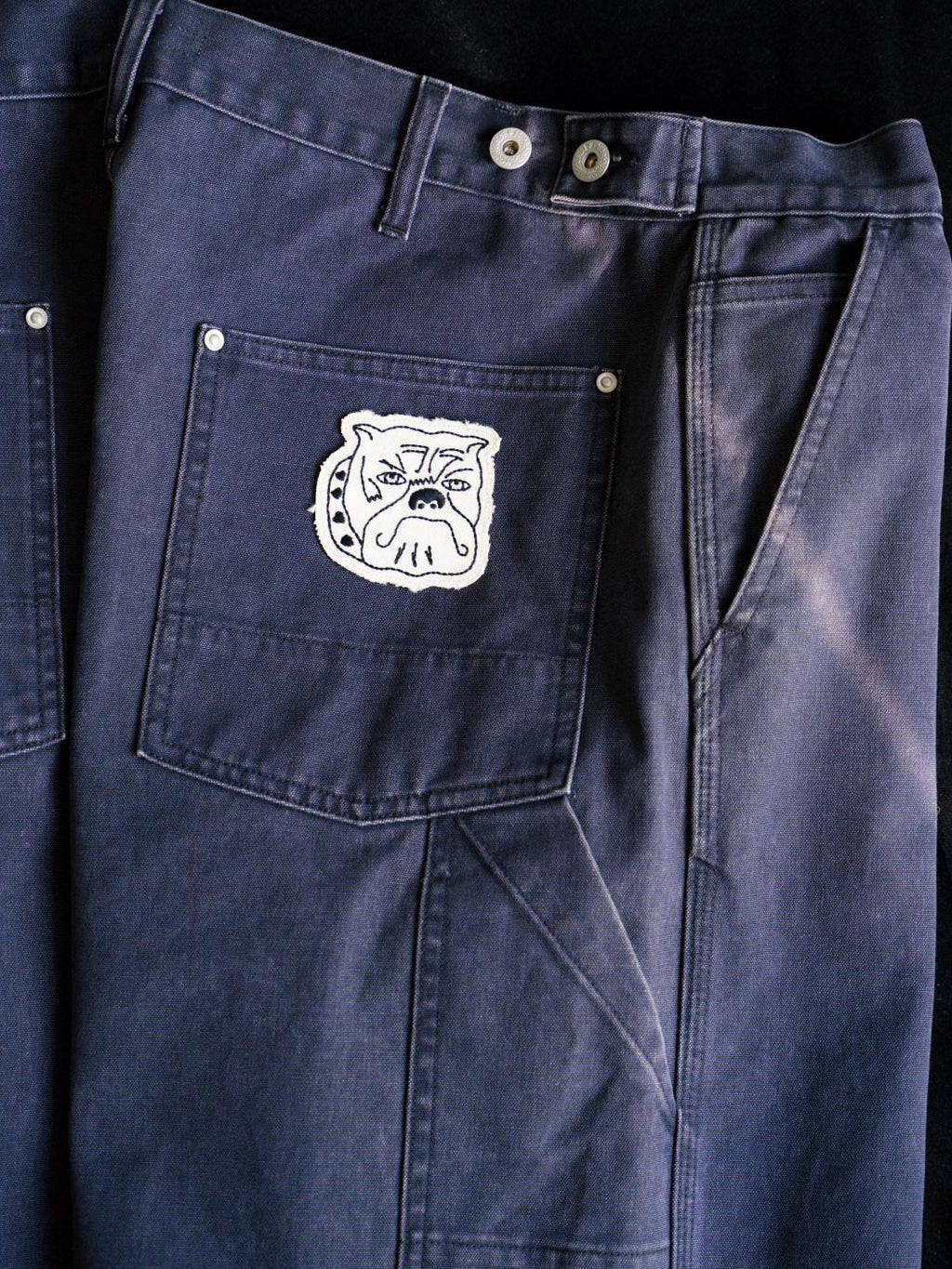 SUPERTOFU Distressed Straight Leg Vintage Unisex Cotton 100Percent Gray Purple Chinos