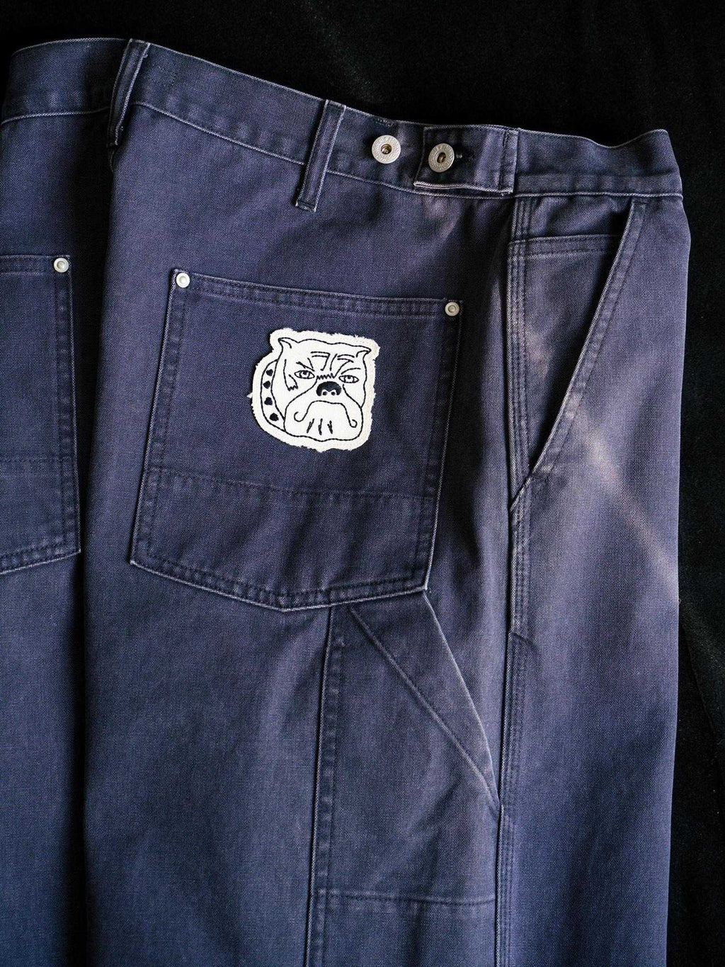 SUPERTOFU Distressed Straight Leg Vintage Unisex Cotton 100Percent Gray Purple Chinos