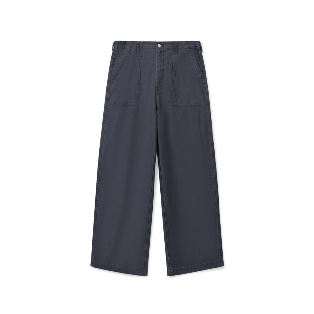 SUPERTOFU_Distressed_Vintage_Mid_Rise_Cotton_Unisex_Solid_Deep_Gray_Straight_Pants_MISSTT