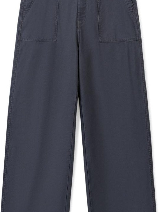 SUPERTOFU Distressed Vintage Mid Rise Cotton Unisex Solid Deep Gray Straight Pants